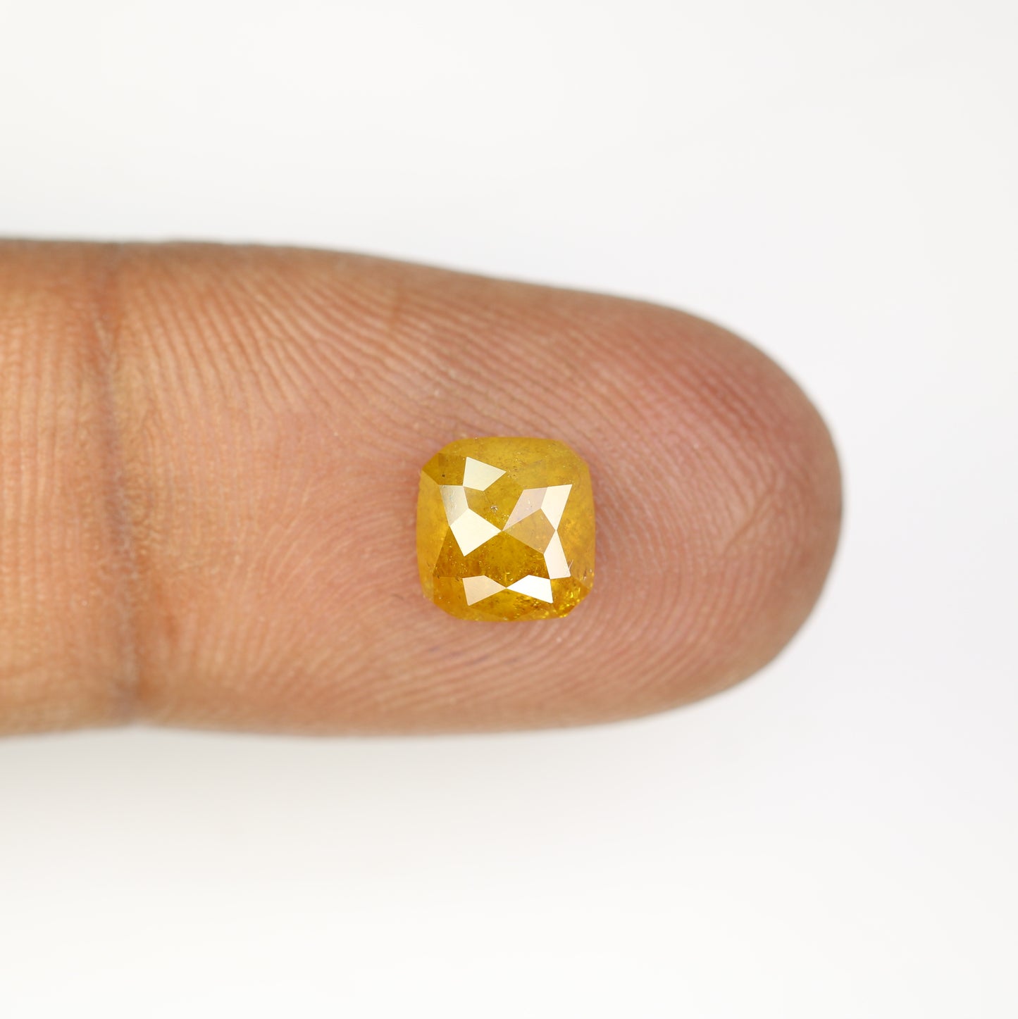 1.54 CT 6.70 MM Cushion Shape Yellow Natural Diamond For Wedding Ring - JayKrishna Diamond