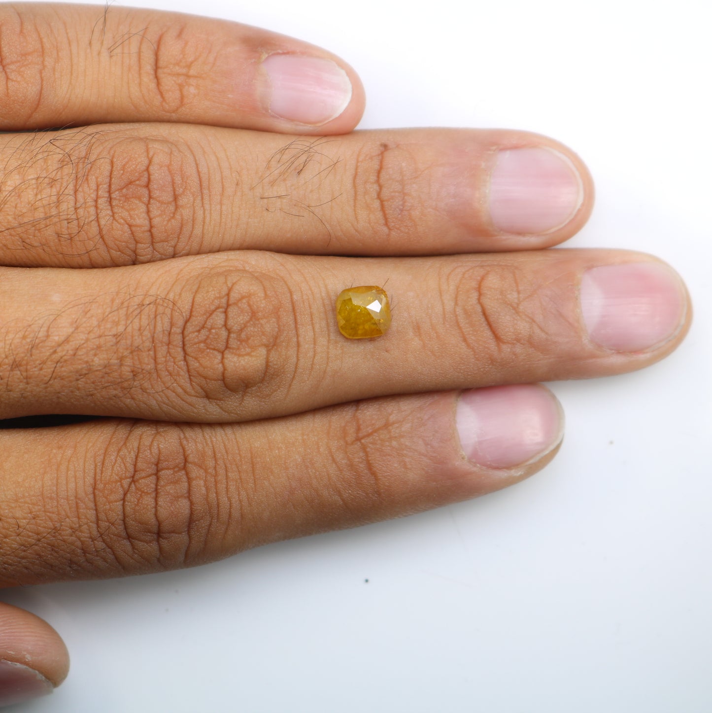 1.54 CT 6.70 MM Cushion Shape Yellow Natural Diamond For Wedding Ring - JayKrishna Diamond