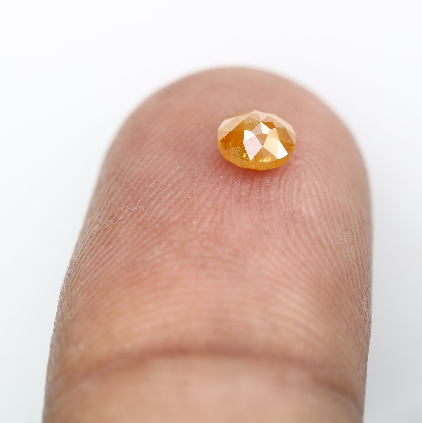 0.42 CT Orange Fancy Round Rose Cut Loose Diamond 4.50 MM for Engagement Ring and Artisan Jewelry Design - JayKrishna Diamond