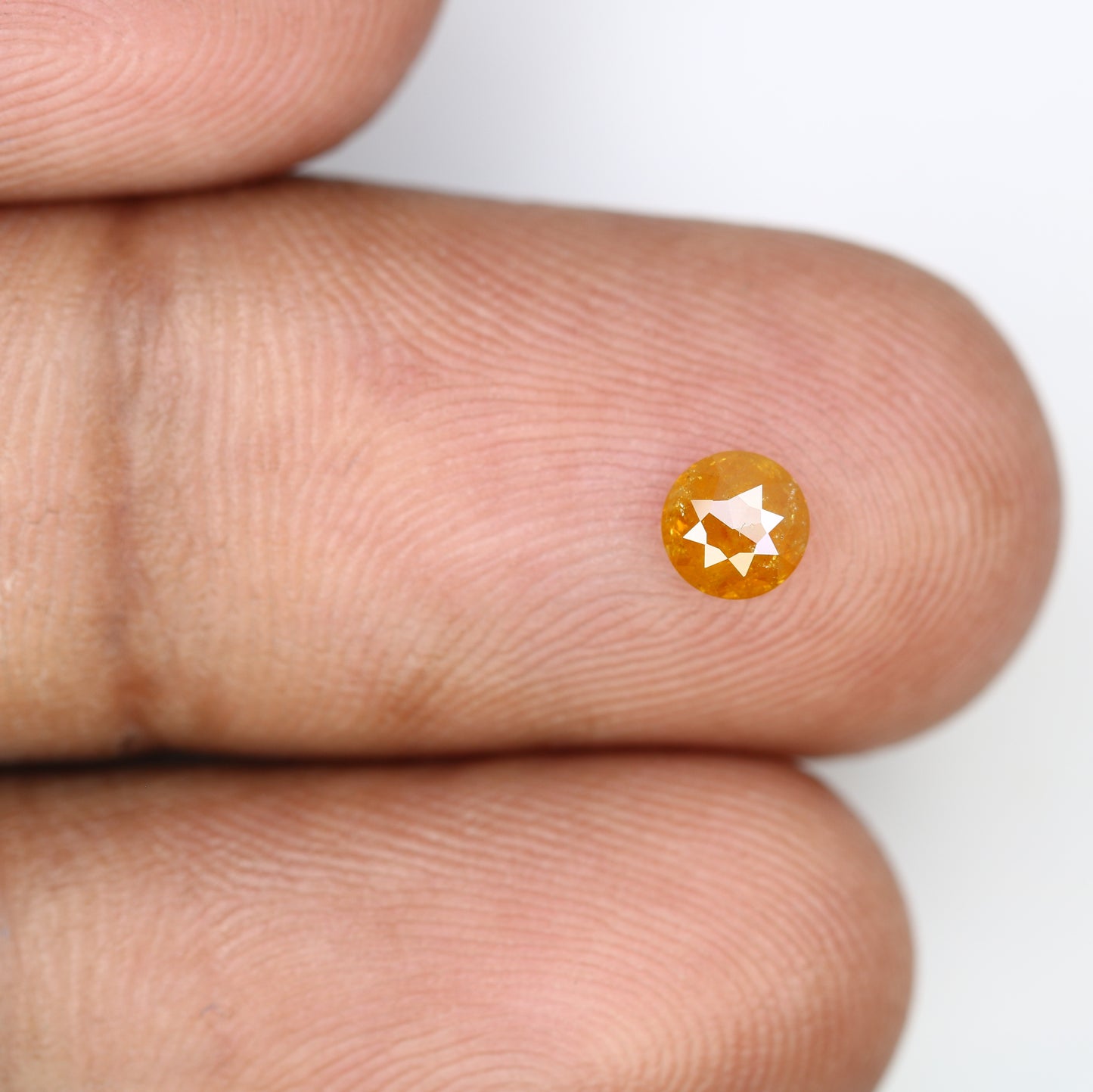 0.42 CT Orange Fancy Round Rose Cut Loose Diamond 4.50 MM for Engagement Ring and Artisan Jewelry Design - JayKrishna Diamond
