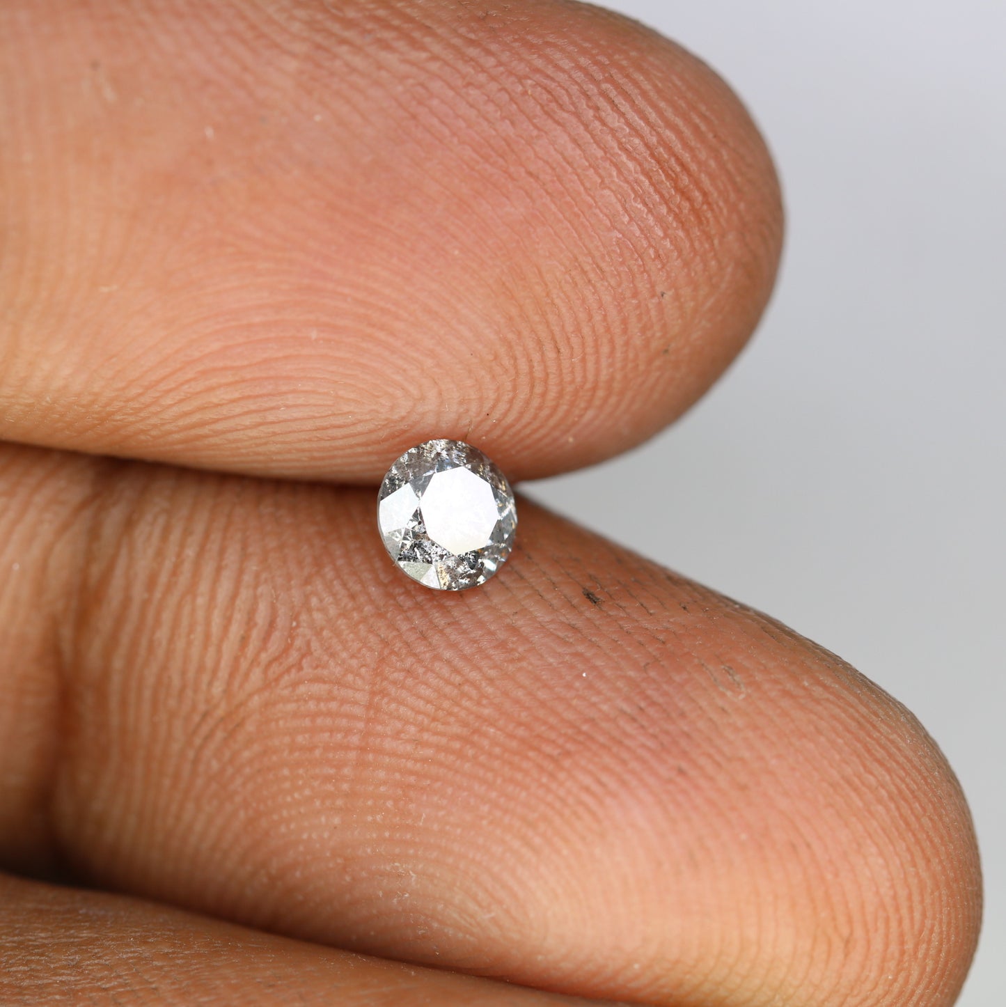 Unique 0.41 CT Salt & Pepper Round Brilliant Cut Diamond | Perfect for Wedding Rings | 4.60 x 2.90 MM - JayKrishna Diamond