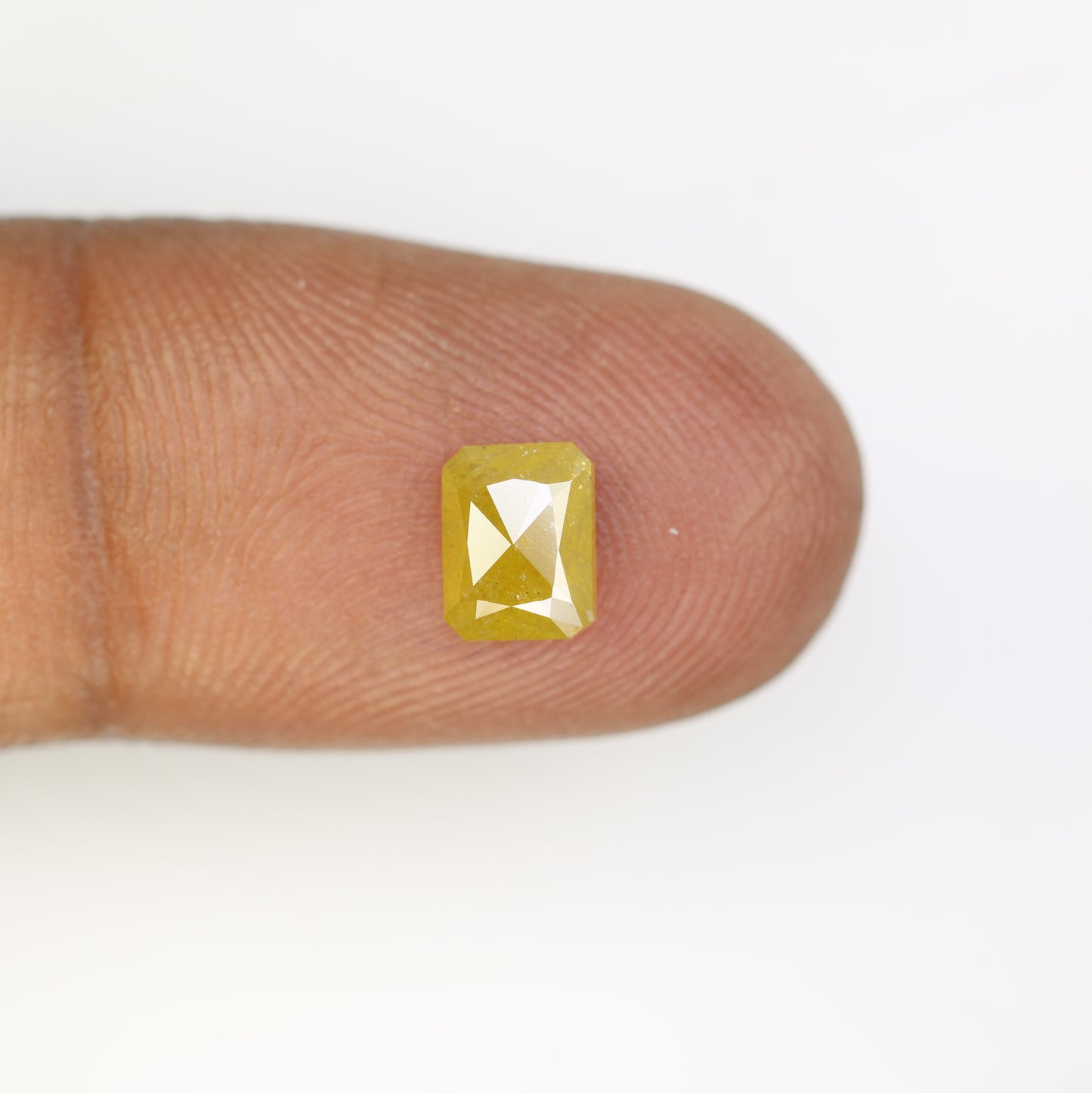 1.12 CT 6.70 MM Emerald Shape Yellow Natural Diamond For Wedding Ring - JayKrishna Diamond