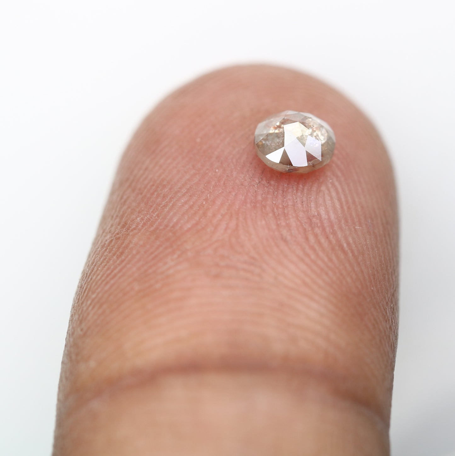 Unique 0.40 CT Peach Round Rose Cut Diamond | Perfect for Statement Rings | 4.40 MM - JayKrishna Diamond
