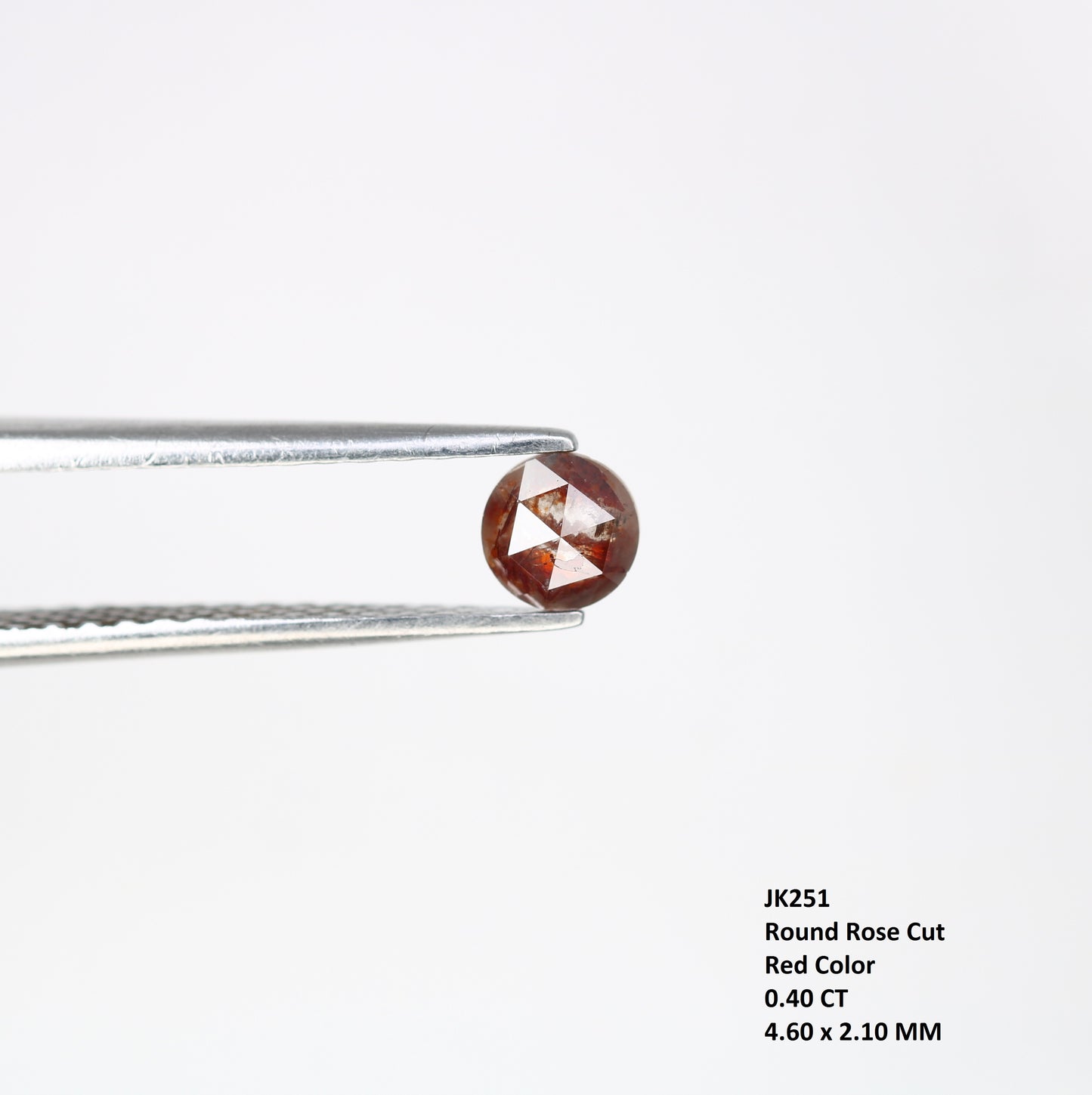 0.40 CT 4.60 x 2.10 MM Round Rose Cut Loose Red Color Diamond for Custom Proposal Rings, Unique Engagement Jewelry & Elegant Fine Jewelry - JayKrishna Diamond