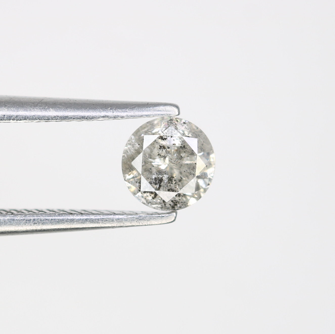 0.42 CT Salt and Pepper Round Brilliant Cut Natural Diamond for Engagement Ring and Custom Artisan Jewelry - JayKrishna Diamond