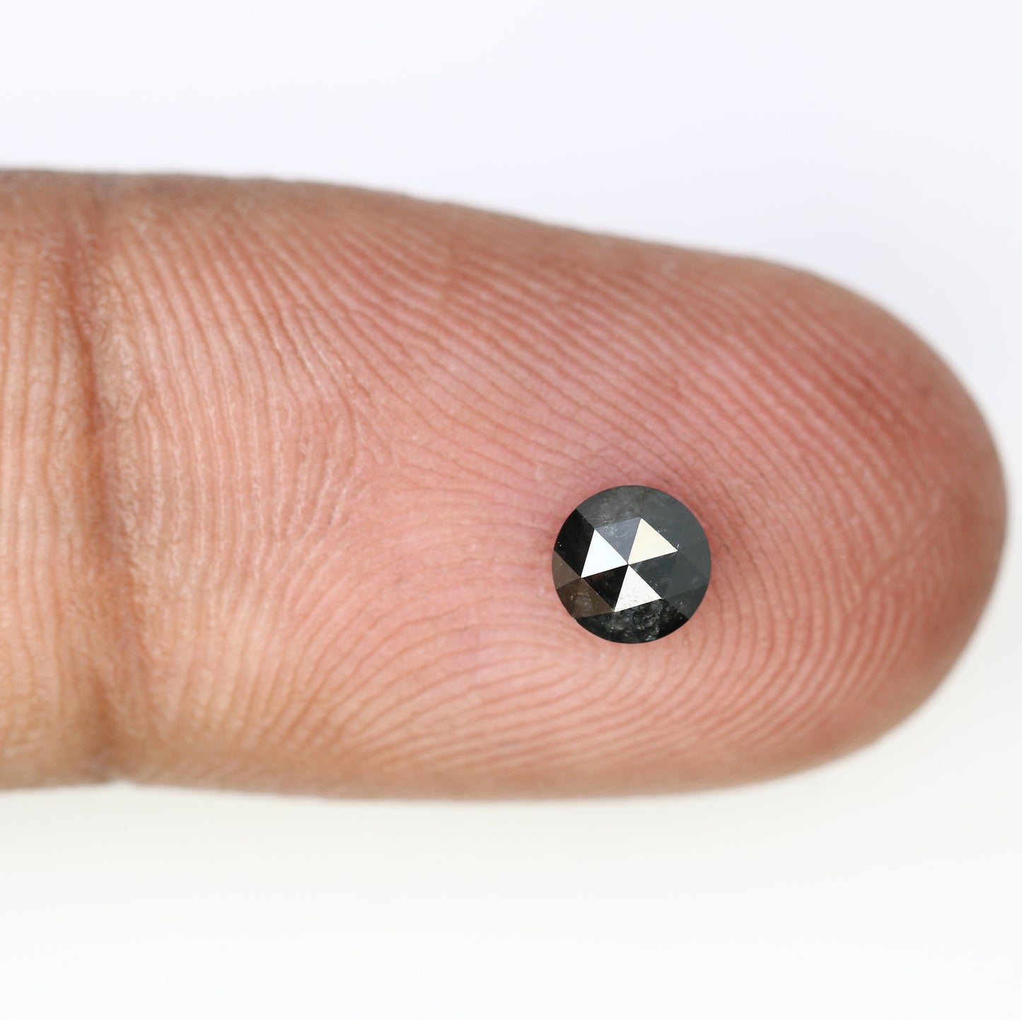 0.43 CT Loose Salt and Pepper 4.60 MM Round Rose Cut Diamond for Designer Ring and Unique Jewelry Creation - JayKrishna Diamond