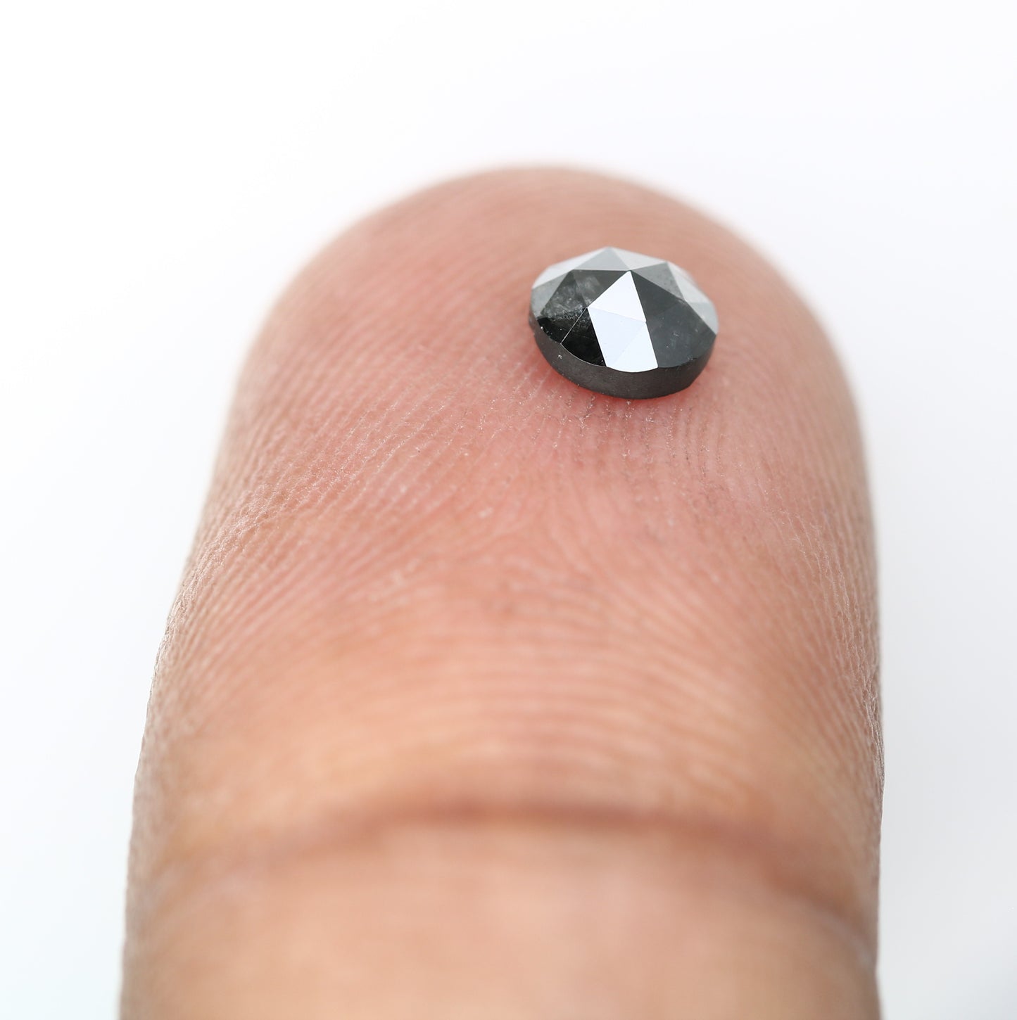 0.43 CT Loose Salt and Pepper 4.60 MM Round Rose Cut Diamond for Designer Ring and Unique Jewelry Creation - JayKrishna Diamond