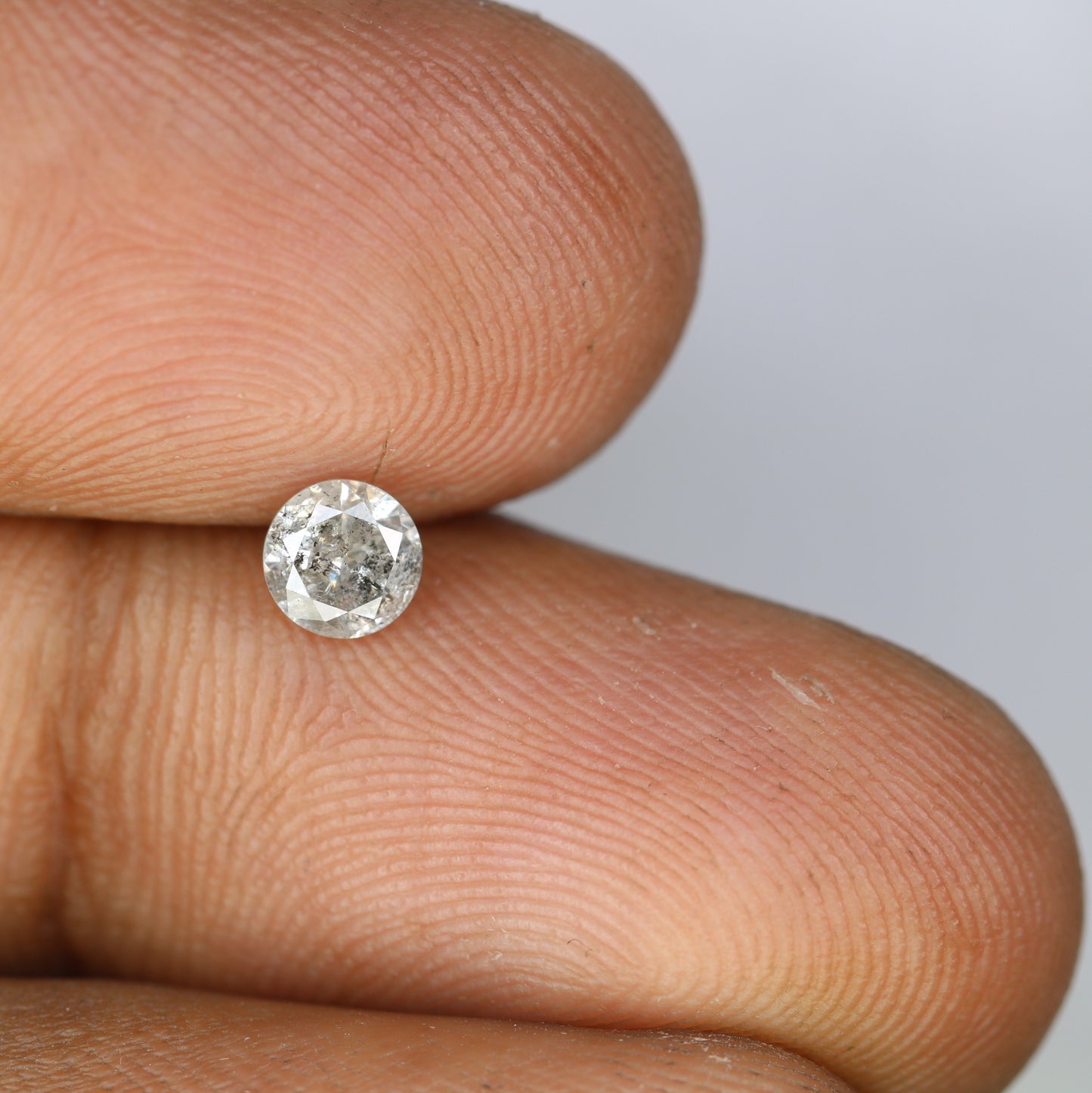 0.42 CT Salt and Pepper Round Brilliant Cut Natural Diamond for Engagement Ring and Custom Artisan Jewelry - JayKrishna Diamond