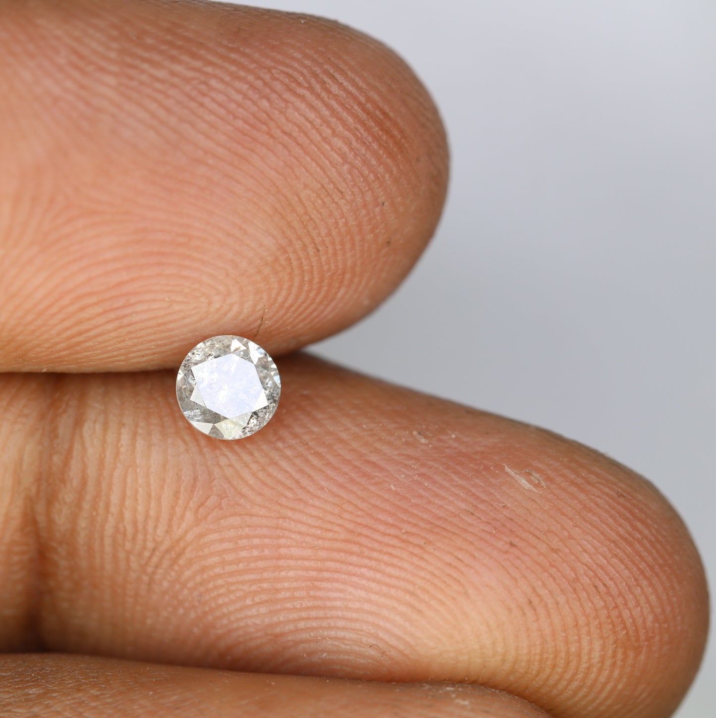 0.42 CT Salt and Pepper Round Brilliant Cut Natural Diamond for Engagement Ring and Custom Artisan Jewelry - JayKrishna Diamond