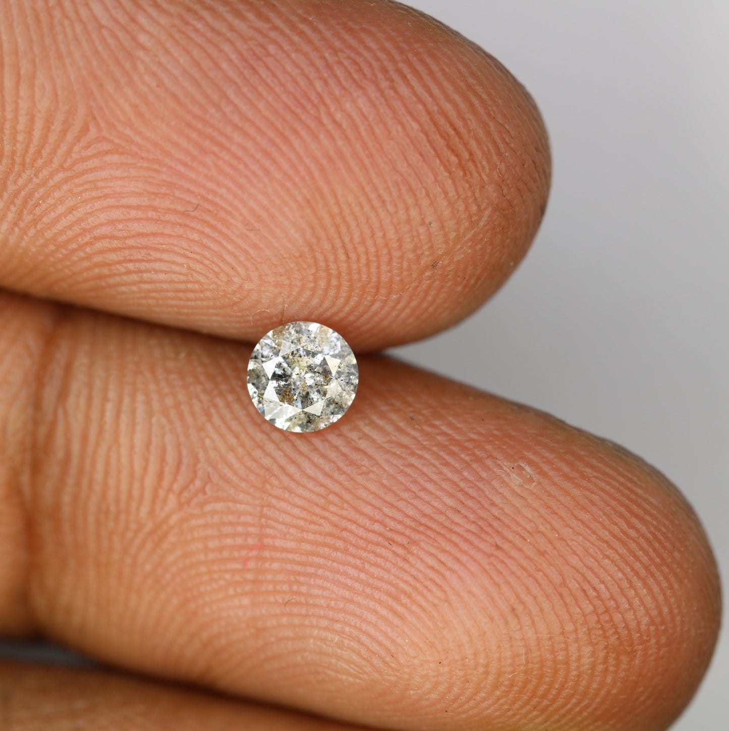 0.38 CT Round Brilliant Cut Salt and Pepper Diamond 4.70 x 2.80 MM | Loose Natural Gemstone for Custom Wedding Rings, Unique & Elegant Fine Jewelry - JayKrishna Diamond