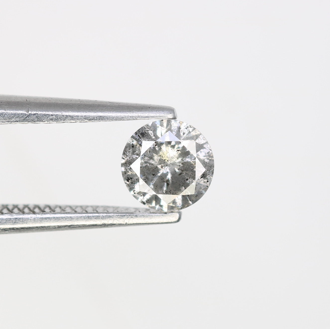 Unique 0.35 CT Salt & Pepper Round Brilliant Cut Diamond | Perfect for Engagement Rings | 4.60 x 2.60 MM - JayKrishna Diamond