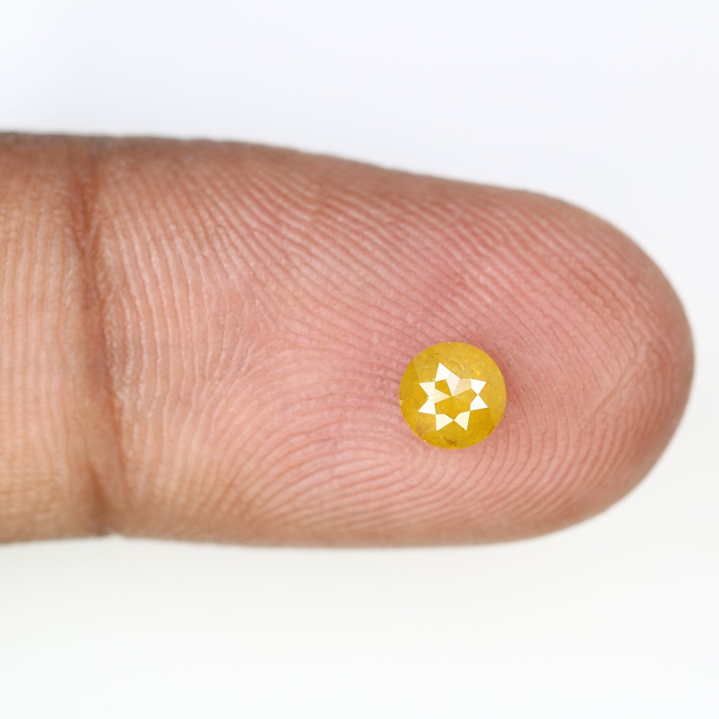 0.41 CT Round Rose Cut Yellow Diamond Loose Gemstone for Promise Rings and Custom Engagement Jewelry - JayKrishna Diamond