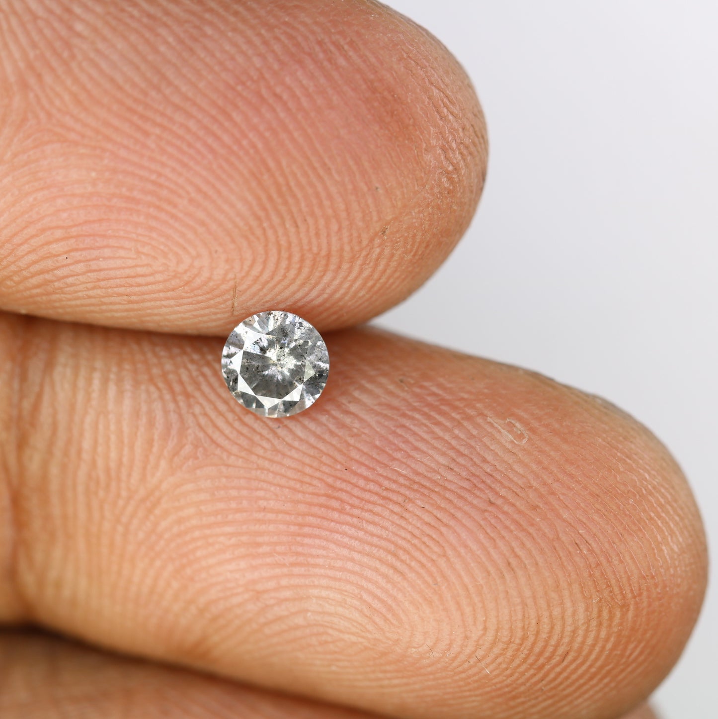 Unique 0.35 CT Salt & Pepper Round Brilliant Cut Diamond | Perfect for Engagement Rings | 4.60 x 2.60 MM - JayKrishna Diamond