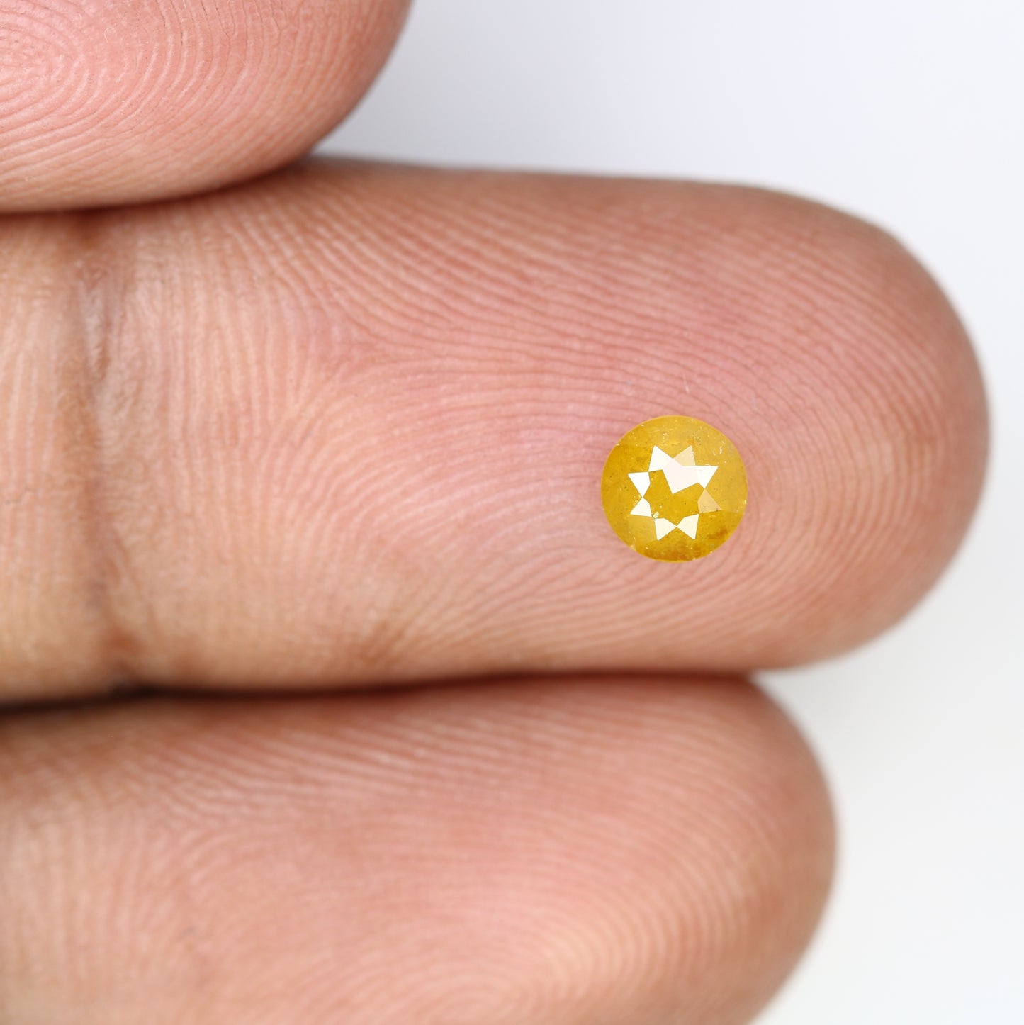 0.41 CT Round Rose Cut Yellow Diamond Loose Gemstone for Promise Rings and Custom Engagement Jewelry - JayKrishna Diamond