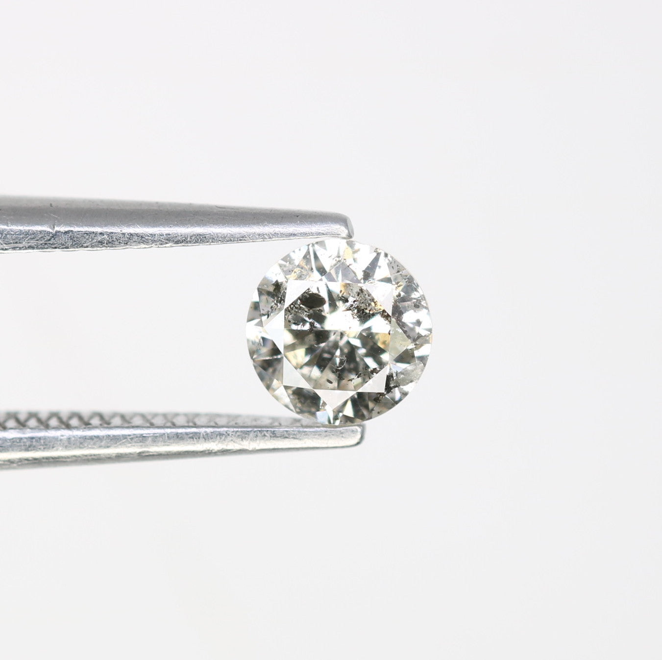 0.38 CT 4.50 x 2.80 MM Loose Salt and Pepper Round Brilliant Cut Diamond for Custom Proposal Rings, Unique Engagement Jewelry & Ethical Fine Jewelry - JayKrishna Diamond