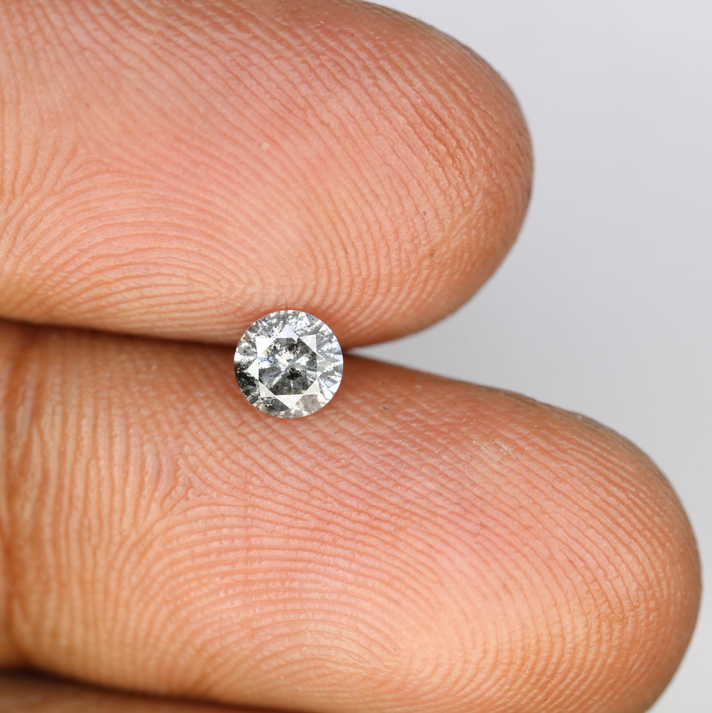 Unique 0.38 CT Salt & Pepper Round Brilliant Cut Diamond | Perfect for Proposal Rings | 4.60 x 2.80 MM - JayKrishna Diamond