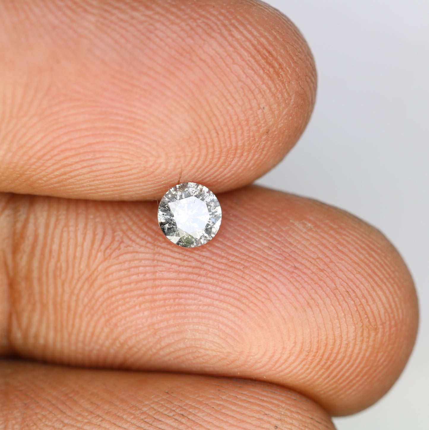 Unique 0.38 CT Salt & Pepper Round Brilliant Cut Diamond | Perfect for Proposal Rings | 4.60 x 2.80 MM - JayKrishna Diamond