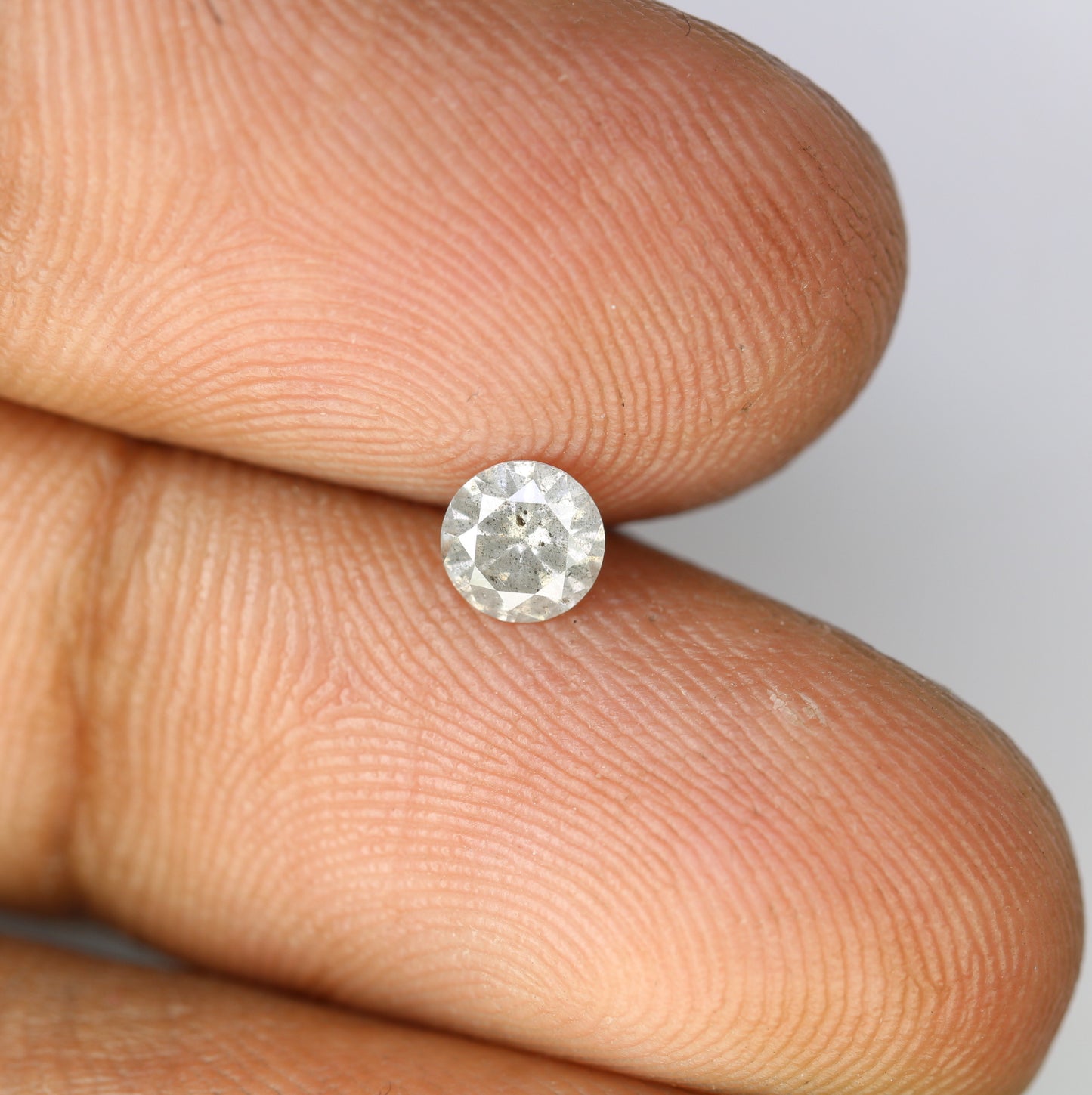 0.38 CT Round Brilliant Cut Salt and Pepper Diamond 4.60 x 2.70 MM | Natural Gemstone for Custom Designer Rings, Unique & Ethical Engagement Jewelry - JayKrishna Diamond