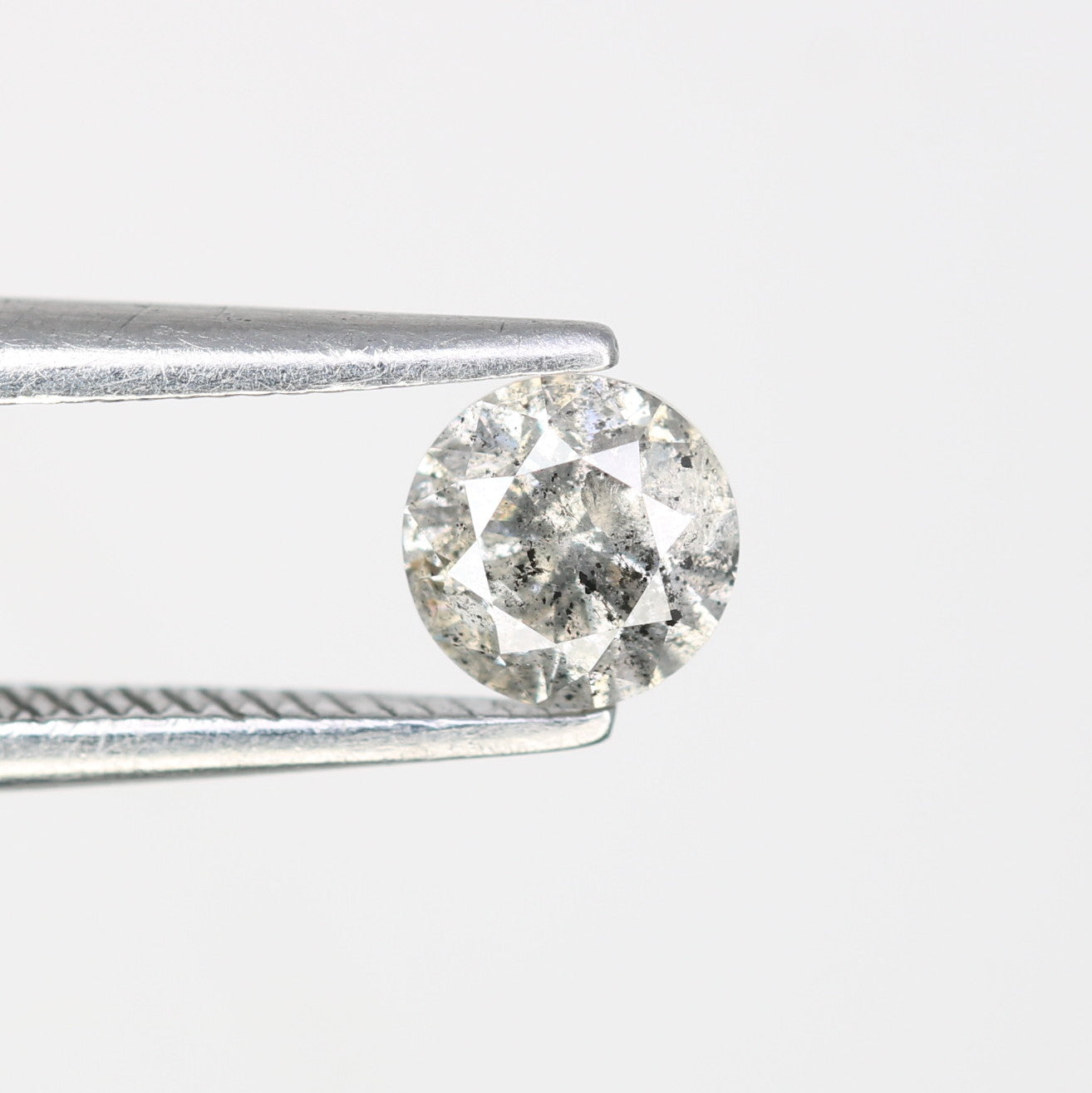 0.43 CT Round Brilliant Cut 4.60 x 3.00 MM Salt and Pepper Loose Diamond for Wedding Ring and Custom Bridal Jewelry Design - JayKrishna Diamond