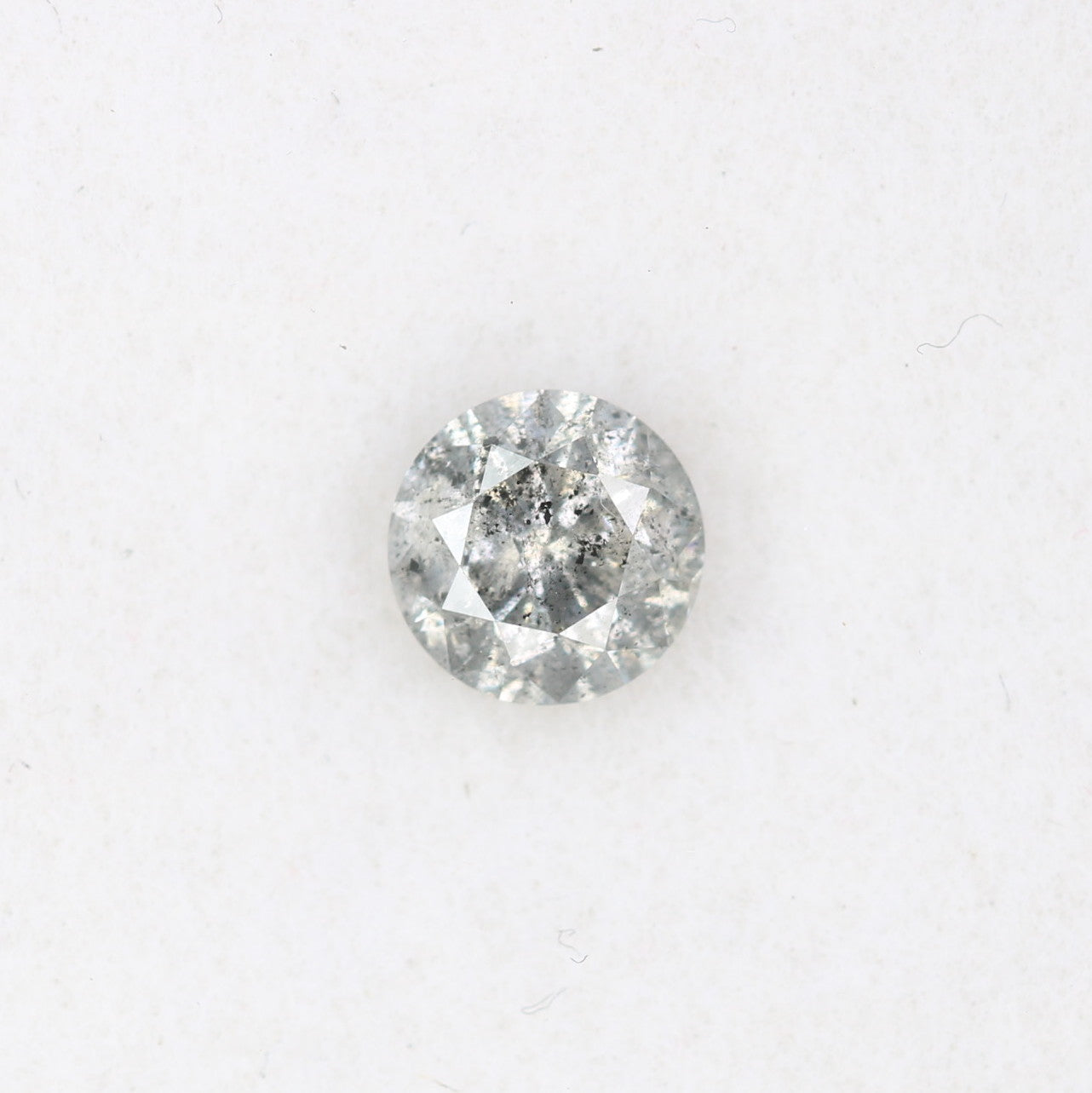 0.43 CT Round Brilliant Cut 4.60 x 3.00 MM Salt and Pepper Loose Diamond for Wedding Ring and Custom Bridal Jewelry Design - JayKrishna Diamond