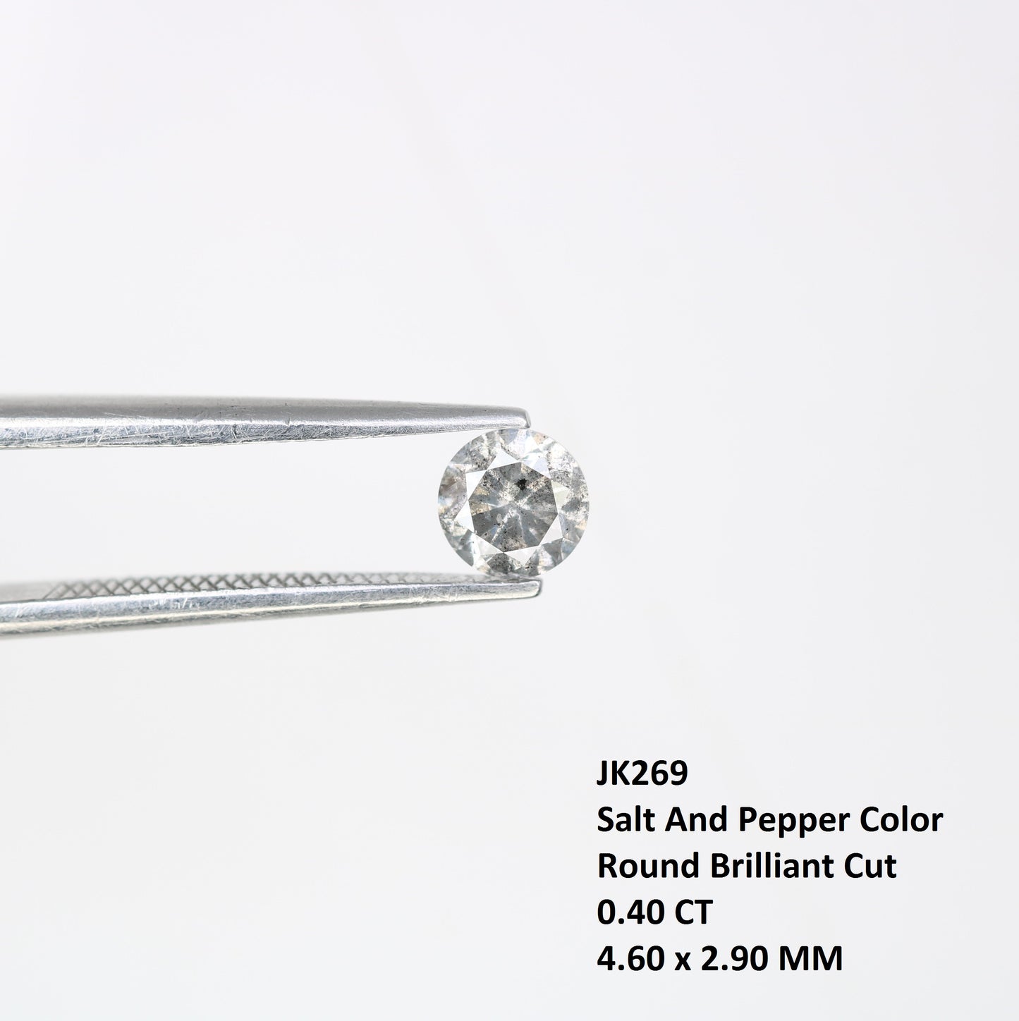 0.40 CT Salt and Pepper Round Brilliant Cut Loose Diamond for Custom Engagement Rings, Unique Fine Jewelry & Ethical Bridal Jewelry - JayKrishna Diamond