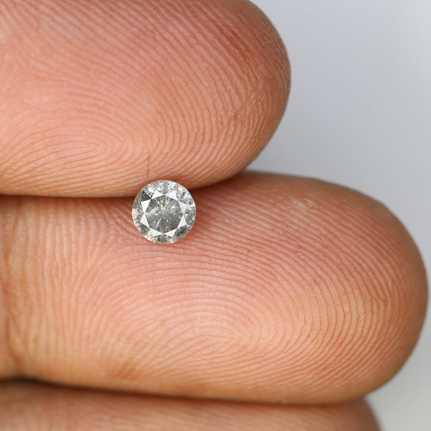 0.39 CT Salt and Pepper Round Brilliant Cut Natural Diamond for Custom Proposal Rings, Unique Engagement Jewelry & Ethical Fine Jewelry - JayKrishna Diamond