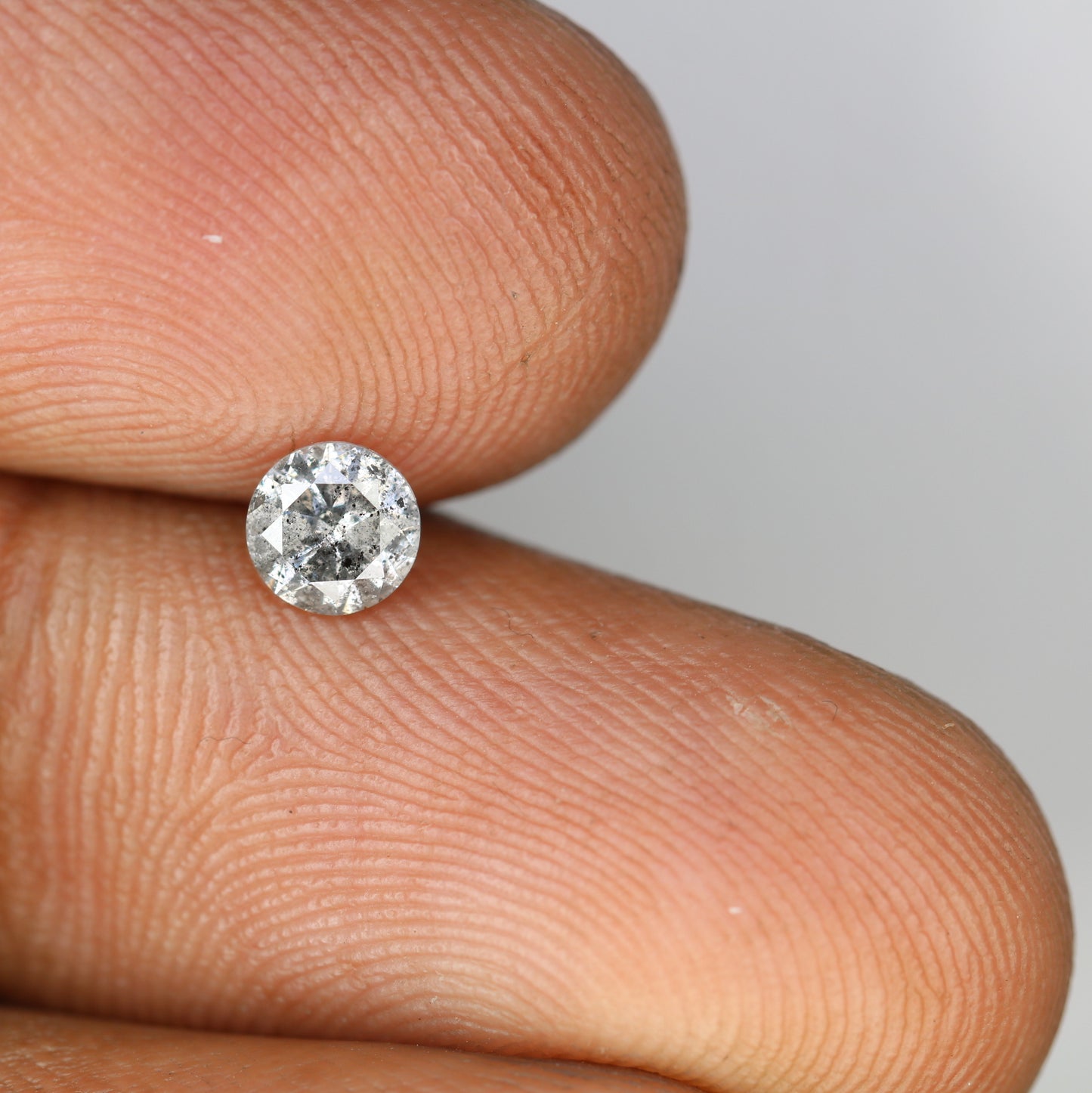 0.43 CT Loose Salt and Pepper Round Brilliant Cut Diamond for Wedding Ring and Custom Bridal Jewelry - JayKrishna Diamond