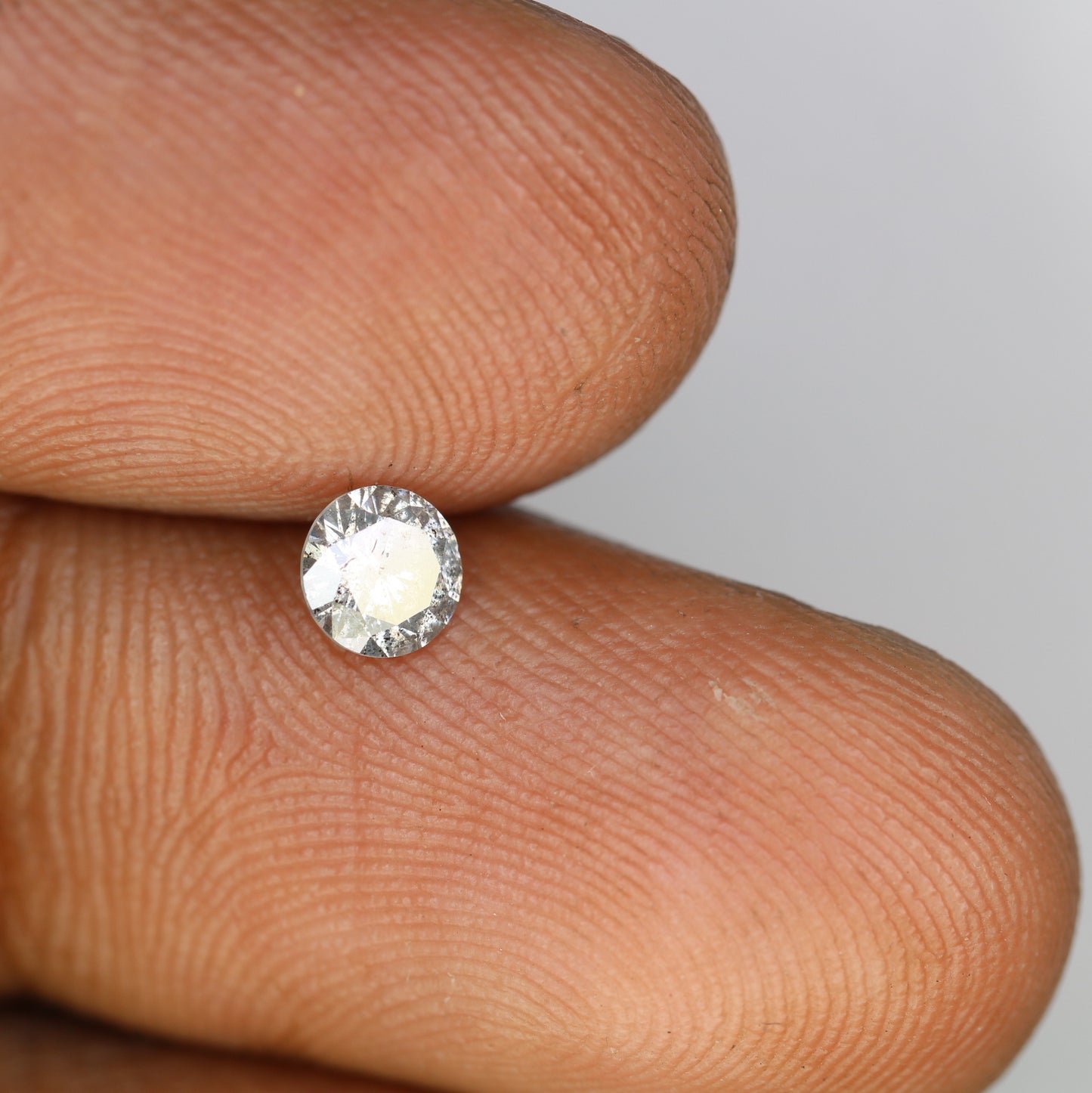 0.38 CT Salt and Pepper Round Brilliant Cut 4.60 x 2.70 MM Natural Diamond for Custom Statement Rings, Unique Engagement Jewelry & Artisan Fine Jewelry - JayKrishna Diamond