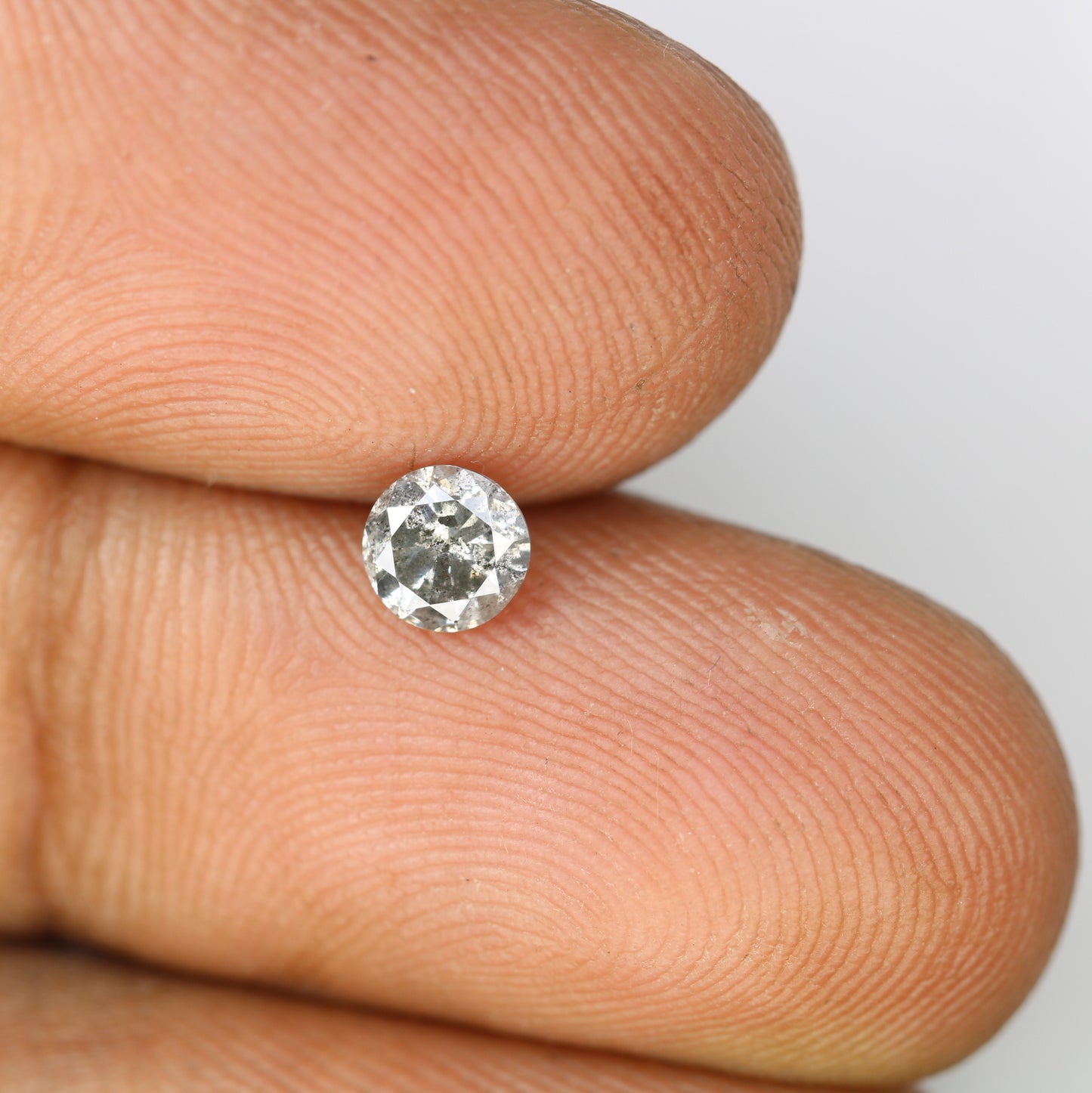 Unique 0.41 CT Salt & Pepper Round Brilliant Cut Diamond | Perfect for Promise Rings | 4.60 x 2.80 MM - JayKrishna Diamond