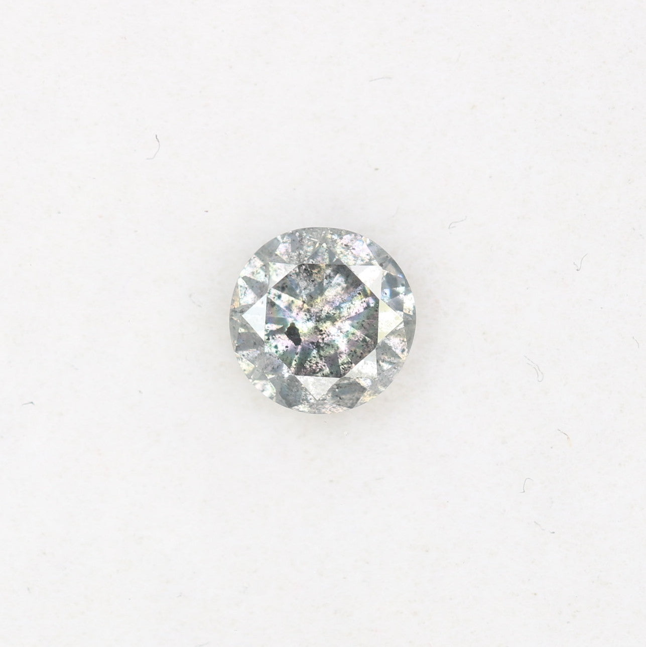 Unique 0.41 CT Salt & Pepper Round Brilliant Cut Diamond | Perfect for Promise Rings | 4.60 x 2.80 MM - JayKrishna Diamond
