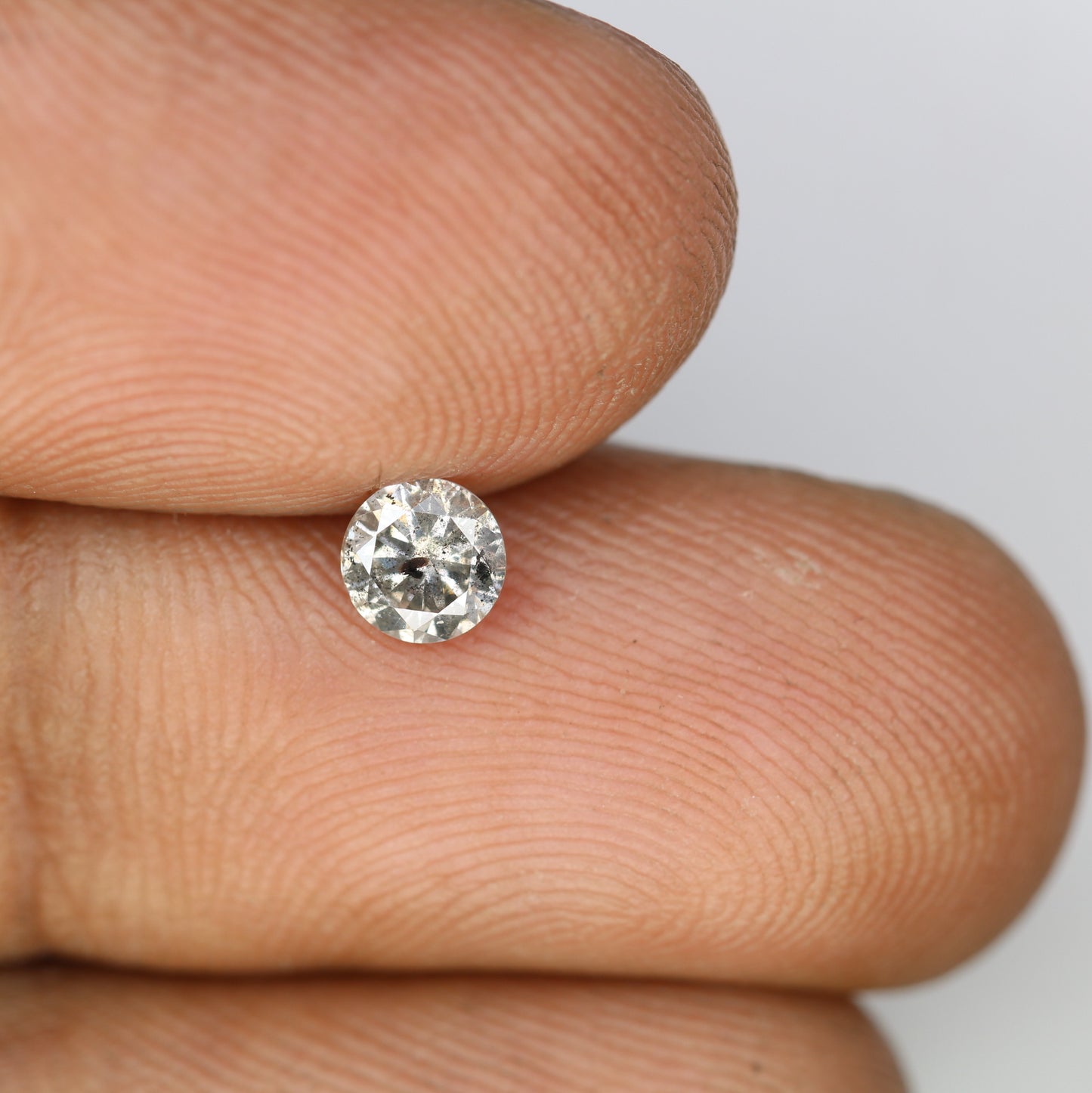 0.39 CT 4.60 x 2.80 MM Round Brilliant Cut Salt and Pepper Loose Diamond for Custom Engagement Rings, Unique Fine Jewelry & Ethical Wedding Jewelry - JayKrishna Diamond