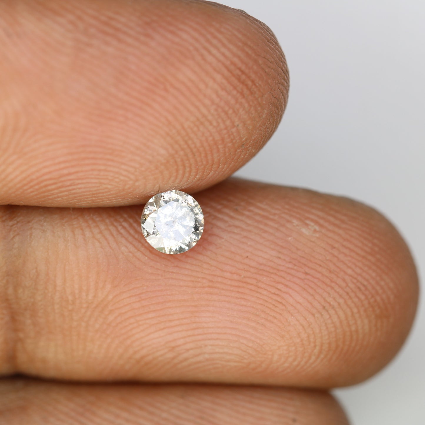 0.39 CT 4.60 x 2.80 MM Round Brilliant Cut Salt and Pepper Loose Diamond for Custom Engagement Rings, Unique Fine Jewelry & Ethical Wedding Jewelry - JayKrishna Diamond