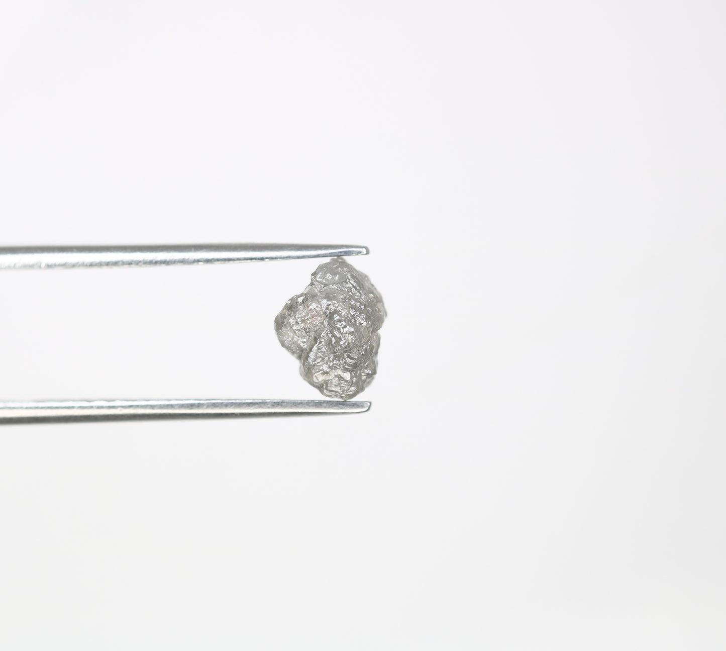 1.76 CT 7.60 MM Uncut Raw Rough Grey Natural Diamond For Engagement Ring - JayKrishna Diamond