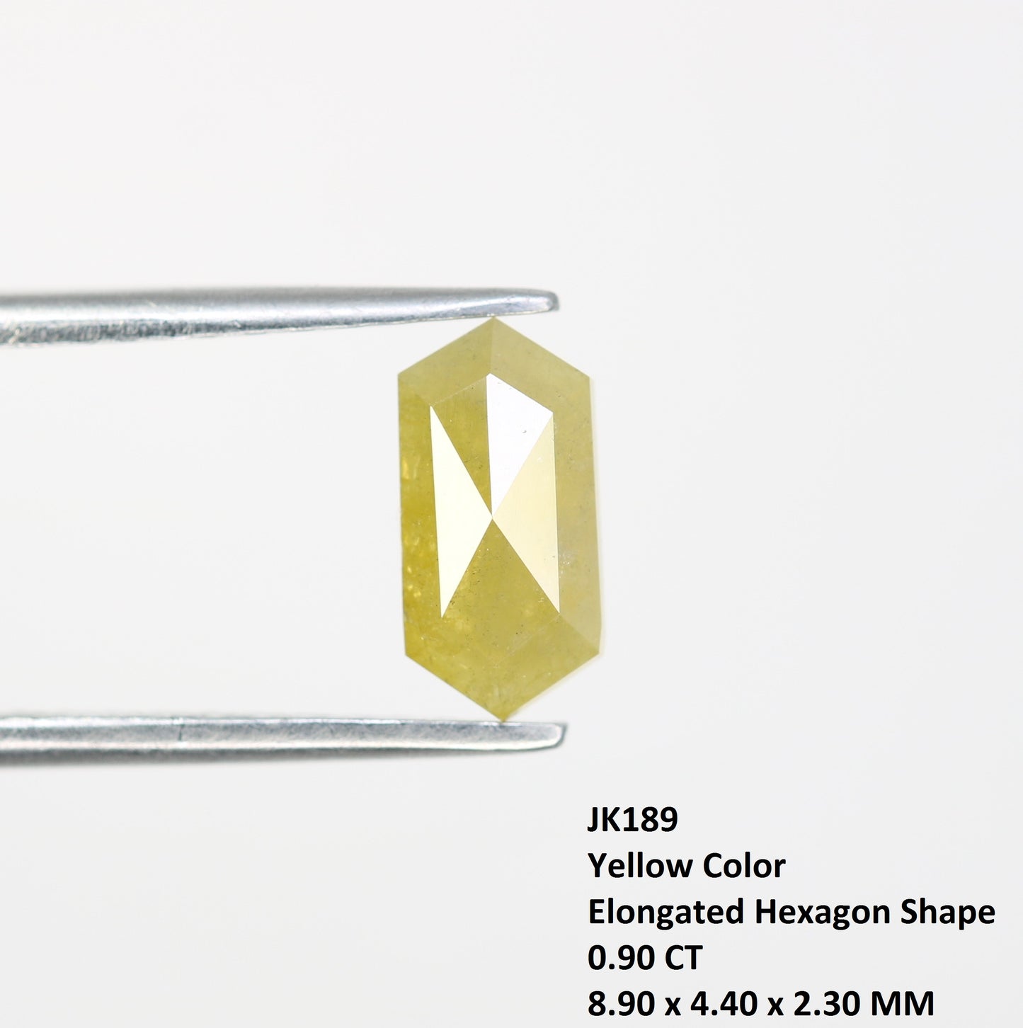 0.90 CT 8.90 MM Unique Yellow Elongated Hexagon Shape Diamond For Engagement Ring - JayKrishna Diamond