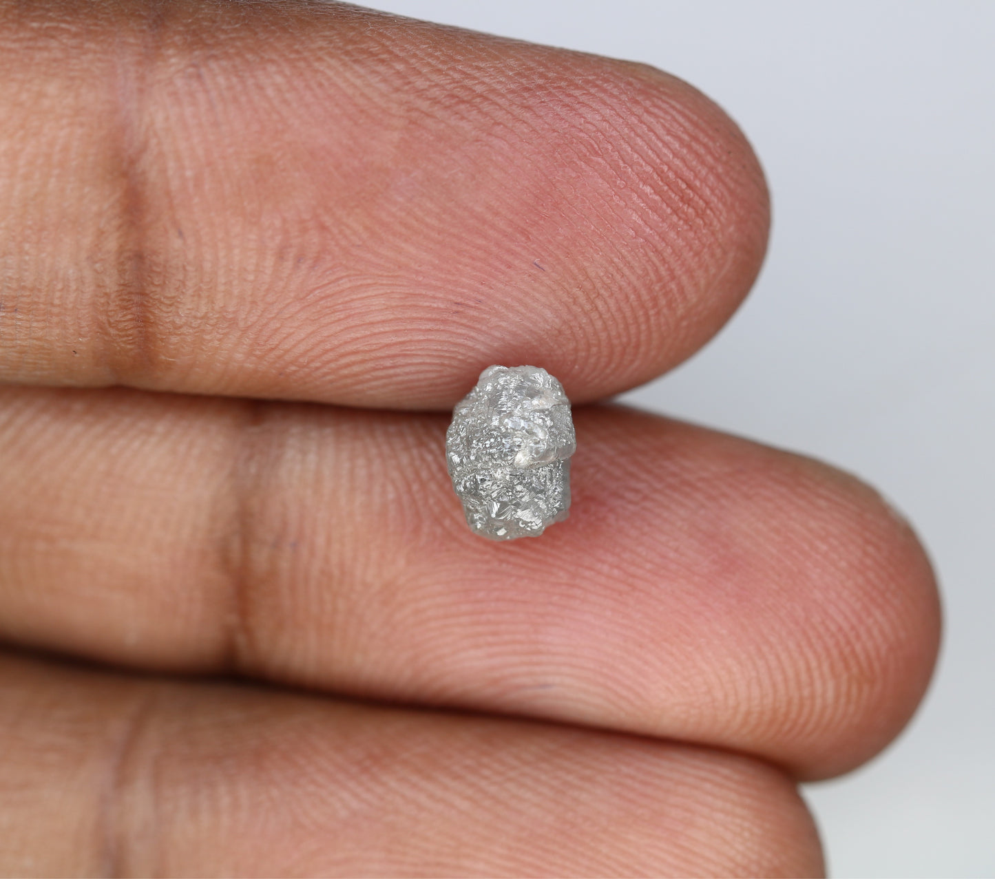 1.76 CT 7.60 MM Uncut Raw Rough Grey Natural Diamond For Engagement Ring - JayKrishna Diamond