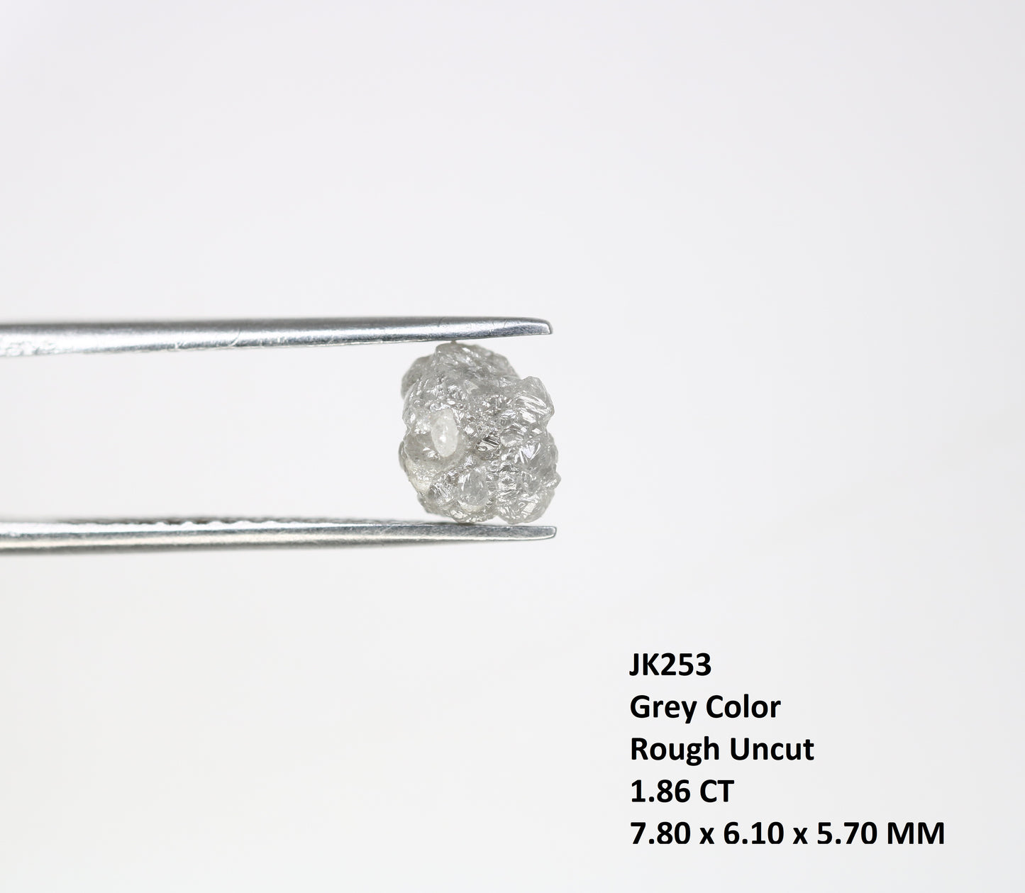1.86 CT Rough Grey Uncut Raw Diamond For Engagement Ring - JayKrishna Diamond