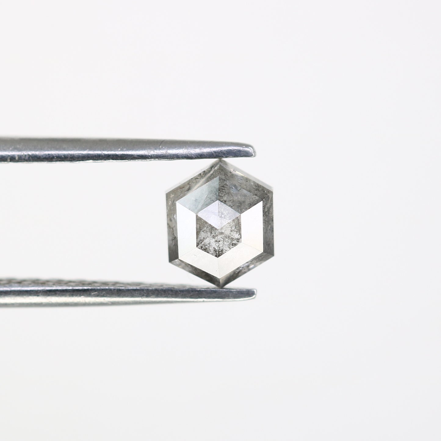 0.90 CT Hexagon Cut 5.90 MM Loose Salt And Pepper Diamond For Engagement Ring - JayKrishna Diamond