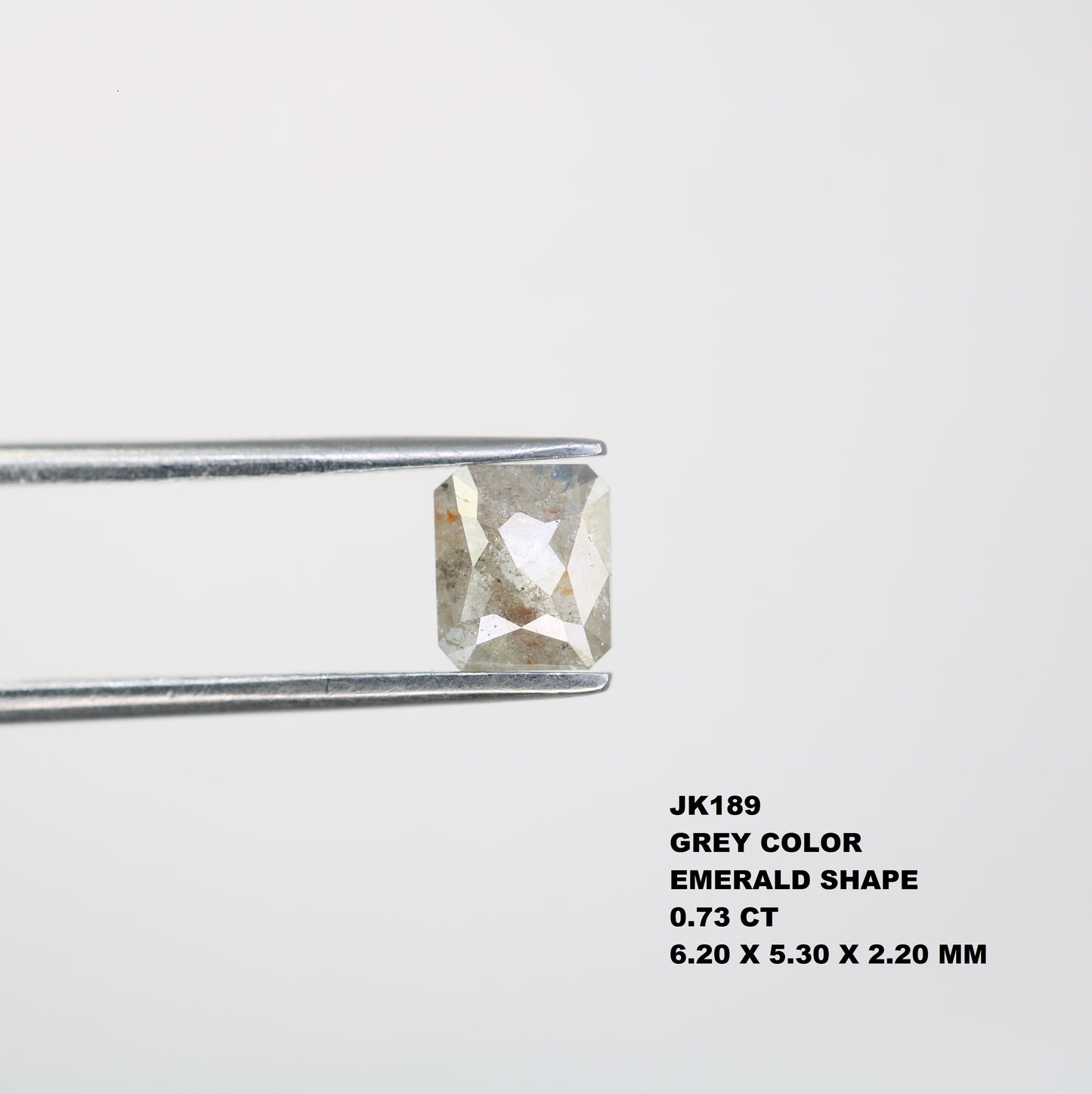 0.73 CT 6.20 CT Polished Emerald Shape Grey Diamond For Engagement Ring - JayKrishna Diamond