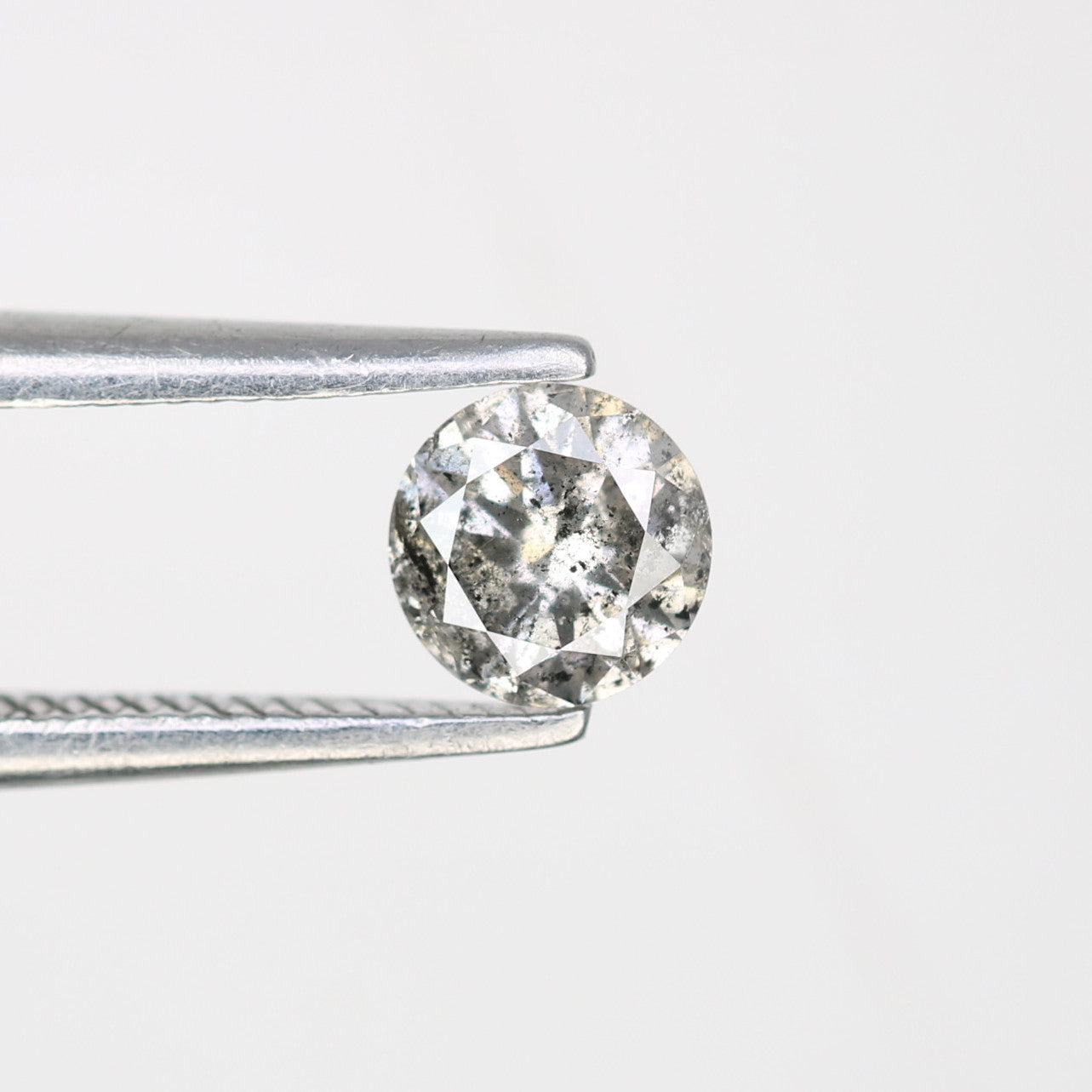 0.38 CT Round Brilliant Cut Salt and Pepper Diamond 4.60 x 2.80 MM | Loose Natural Gemstone for Custom Wedding Rings, Unique & Ethical Fine Jewelry - JayKrishna Diamond