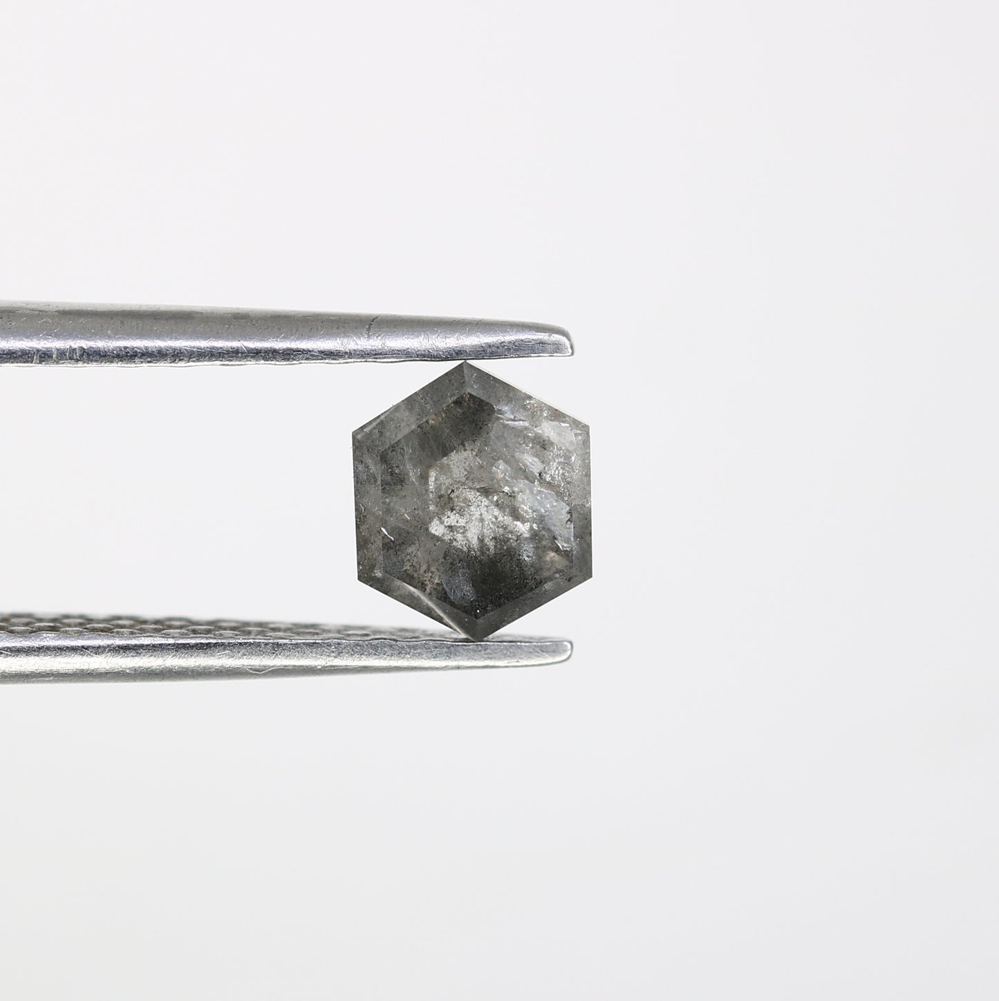 0.90 CT Hexagon Cut 5.90 MM Loose Salt And Pepper Diamond For Engagement Ring - JayKrishna Diamond