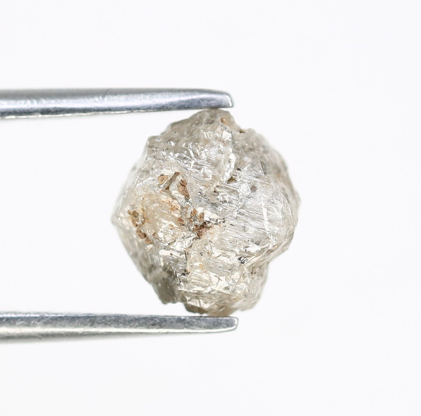 1.65 CT 7.00 x 6.50 MM Raw Rough Grey Natural Uncut Diamond For Engagement Ring - JayKrishna Diamond