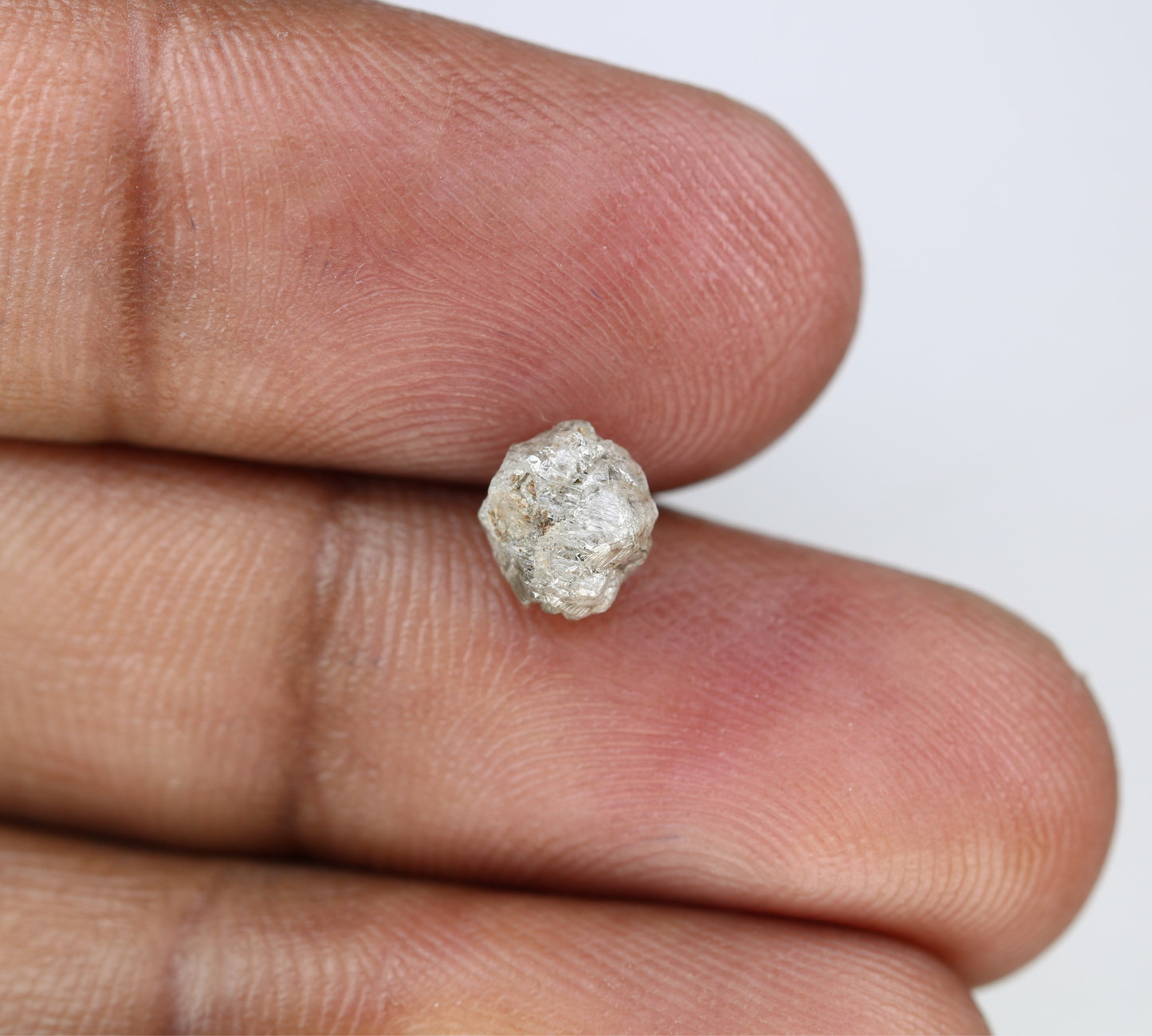 1.65 CT 7.00 x 6.50 MM Raw Rough Grey Natural Uncut Diamond For Engagement Ring - JayKrishna Diamond