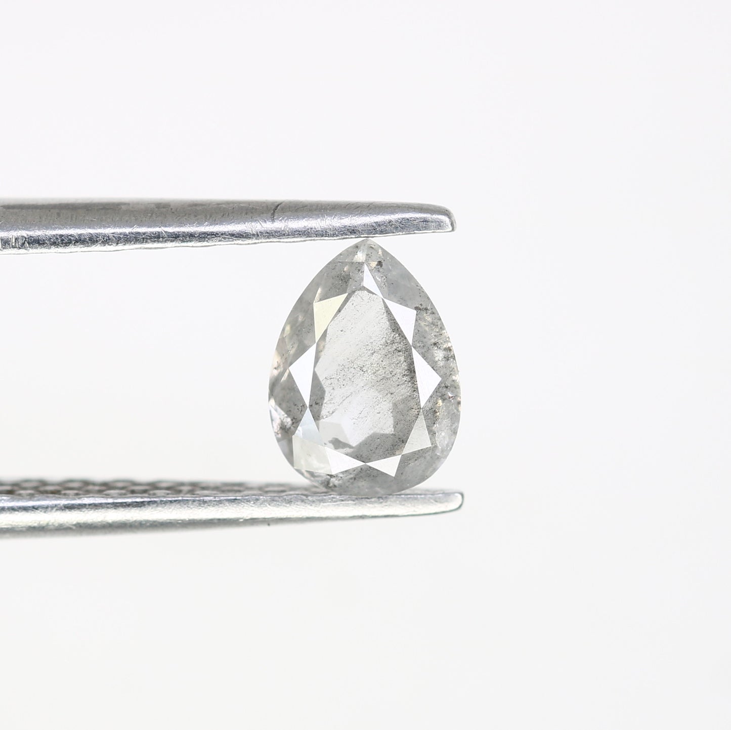 0.54 CT Pear Shaped 6.20 MM Salt And Pepper Diamond For Engagement Ring - JayKrishna Diamond