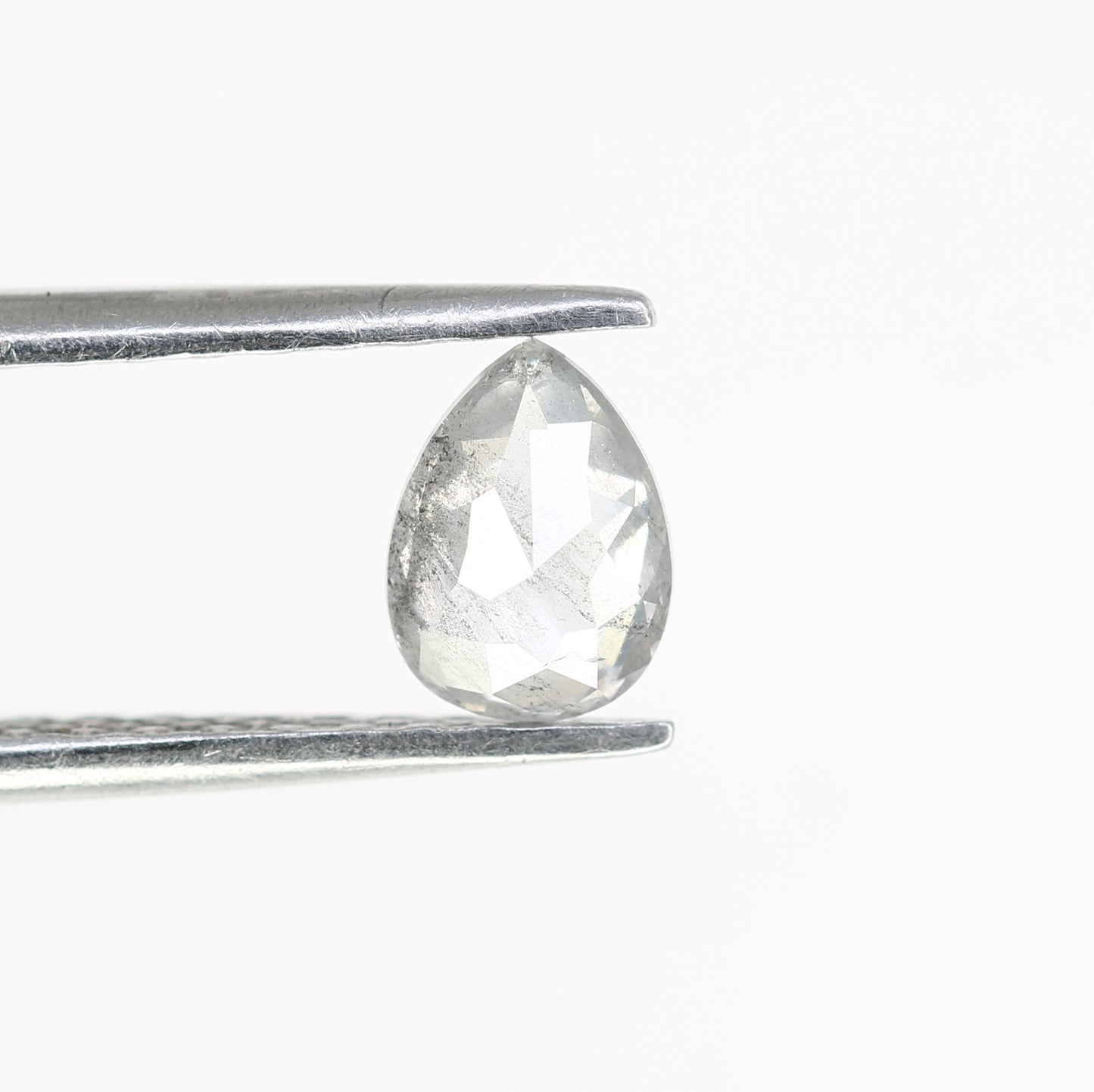 0.54 CT Pear Shaped 6.20 MM Salt And Pepper Diamond For Engagement Ring - JayKrishna Diamond