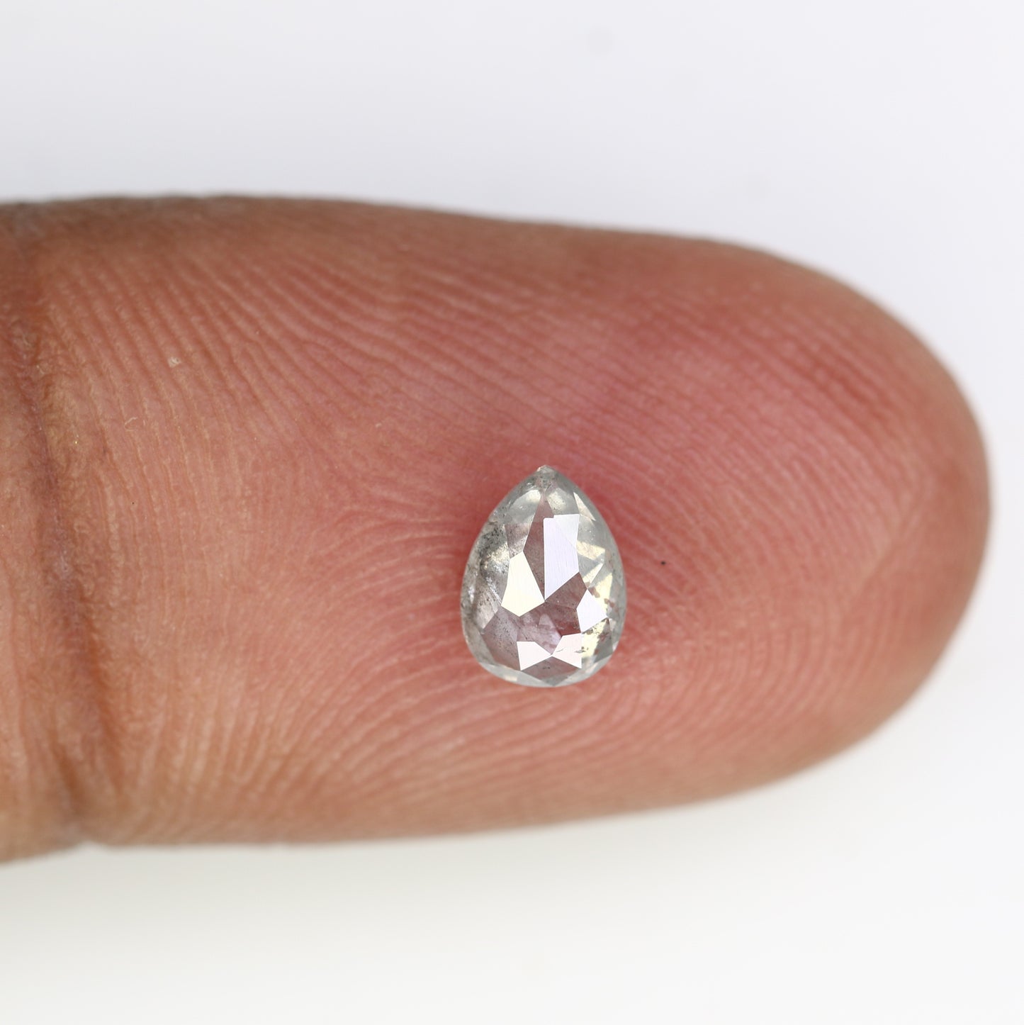 0.54 CT Pear Shaped 6.20 MM Salt And Pepper Diamond For Engagement Ring - JayKrishna Diamond