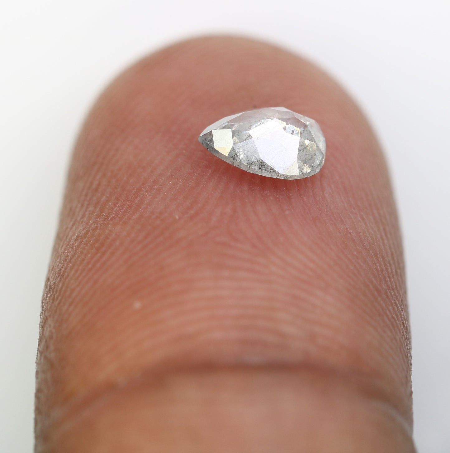 0.54 CT Pear Shaped 6.20 MM Salt And Pepper Diamond For Engagement Ring - JayKrishna Diamond