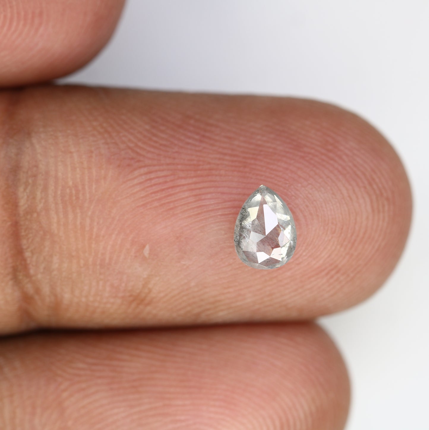 0.54 CT Pear Shaped 6.20 MM Salt And Pepper Diamond For Engagement Ring - JayKrishna Diamond