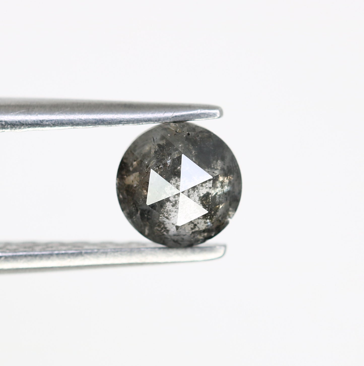 0.66 Carat Loose Round Rose Cut Diamond (5.20 x 2.60 MM) - Natural Salt and Pepper Diamond for Engagement Ring - Unique Gemstone for Custom Jewelry - JayKrishna Diamond
