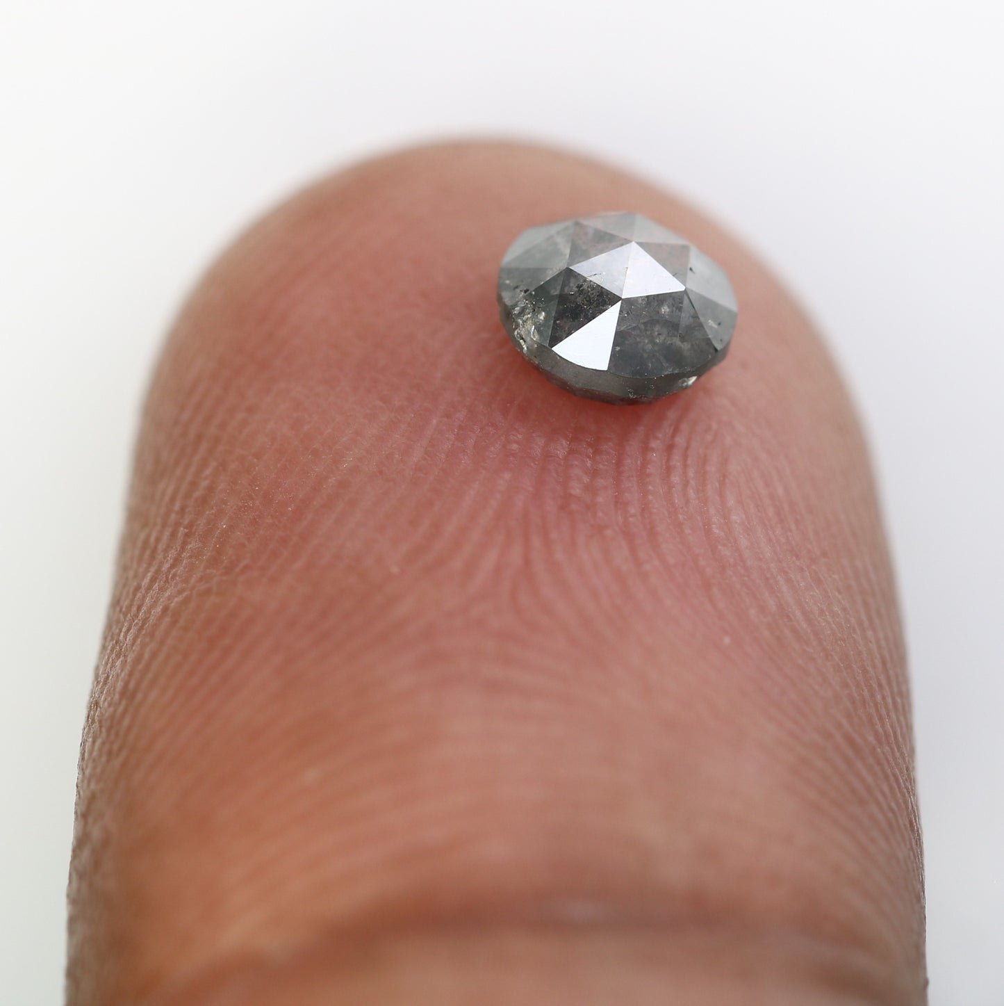 0.66 Carat Loose Round Rose Cut Diamond (5.20 x 2.60 MM) - Natural Salt and Pepper Diamond for Engagement Ring - Unique Gemstone for Custom Jewelry - JayKrishna Diamond