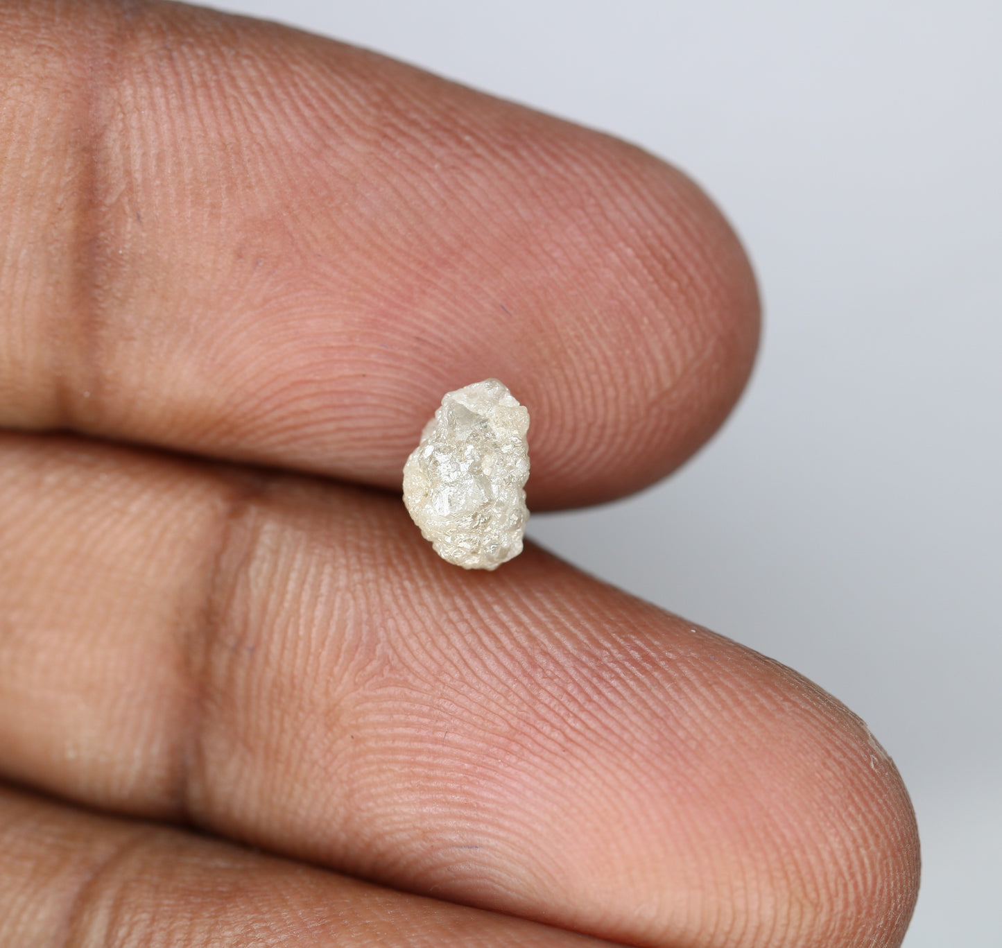 1.34 CT 7.60 MM Raw Rough Natural Uncut Grey Diamond For Engagement Ring - JayKrishna Diamond